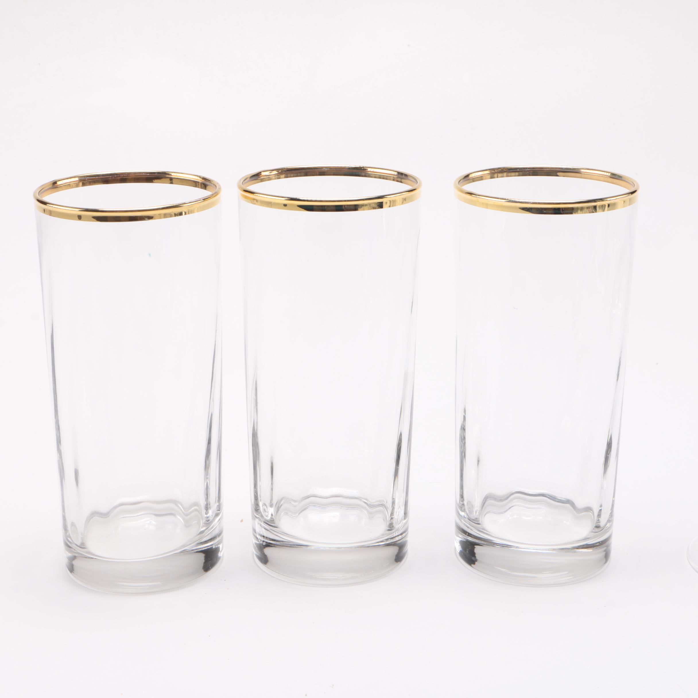 Gilt Trim Glassware