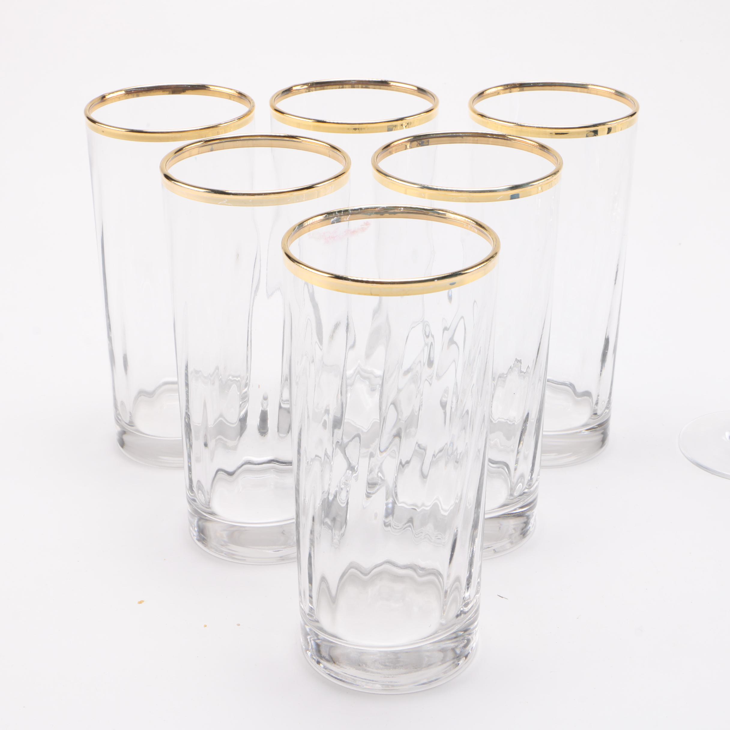 Gilt Trim Glassware