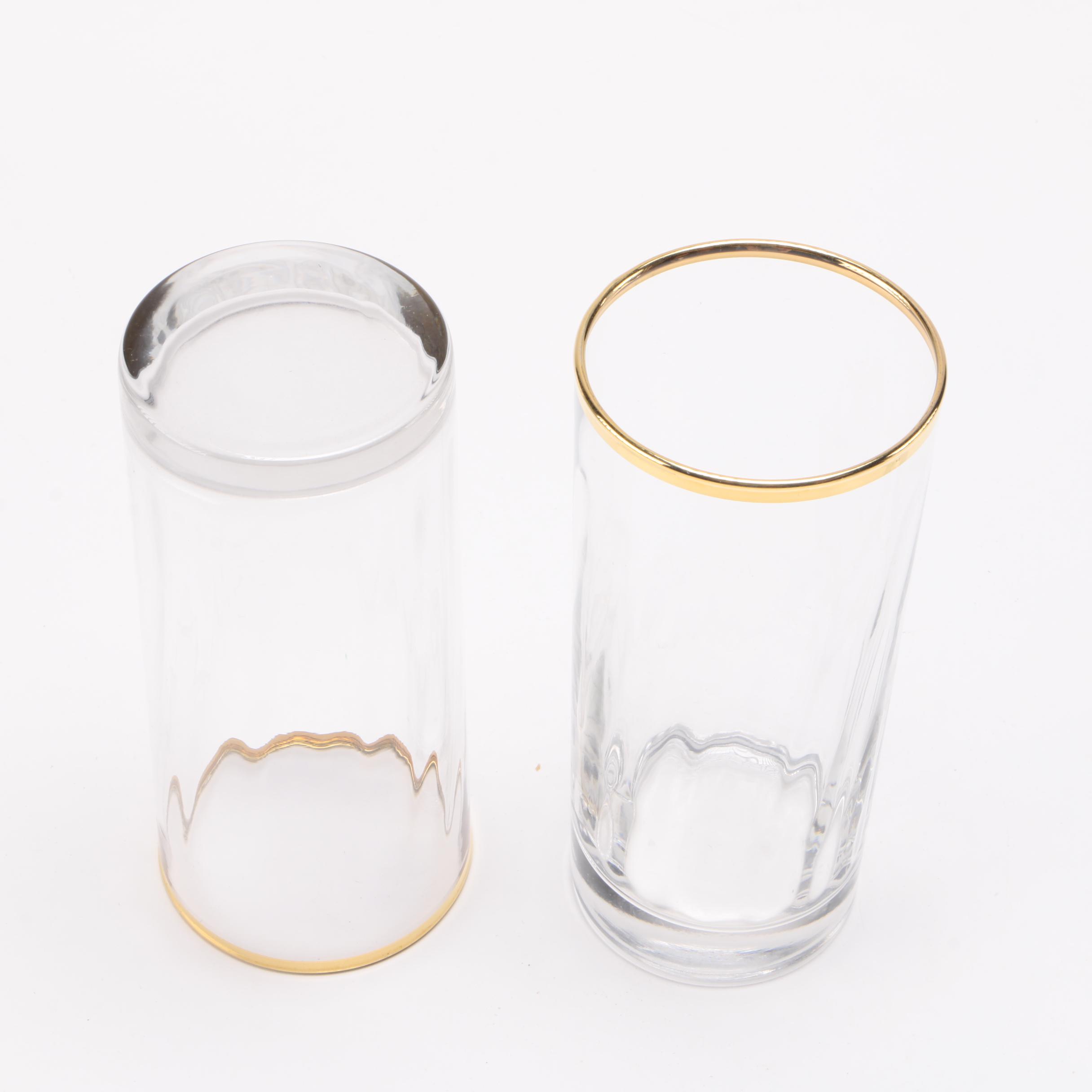 Gilt Trim Glassware