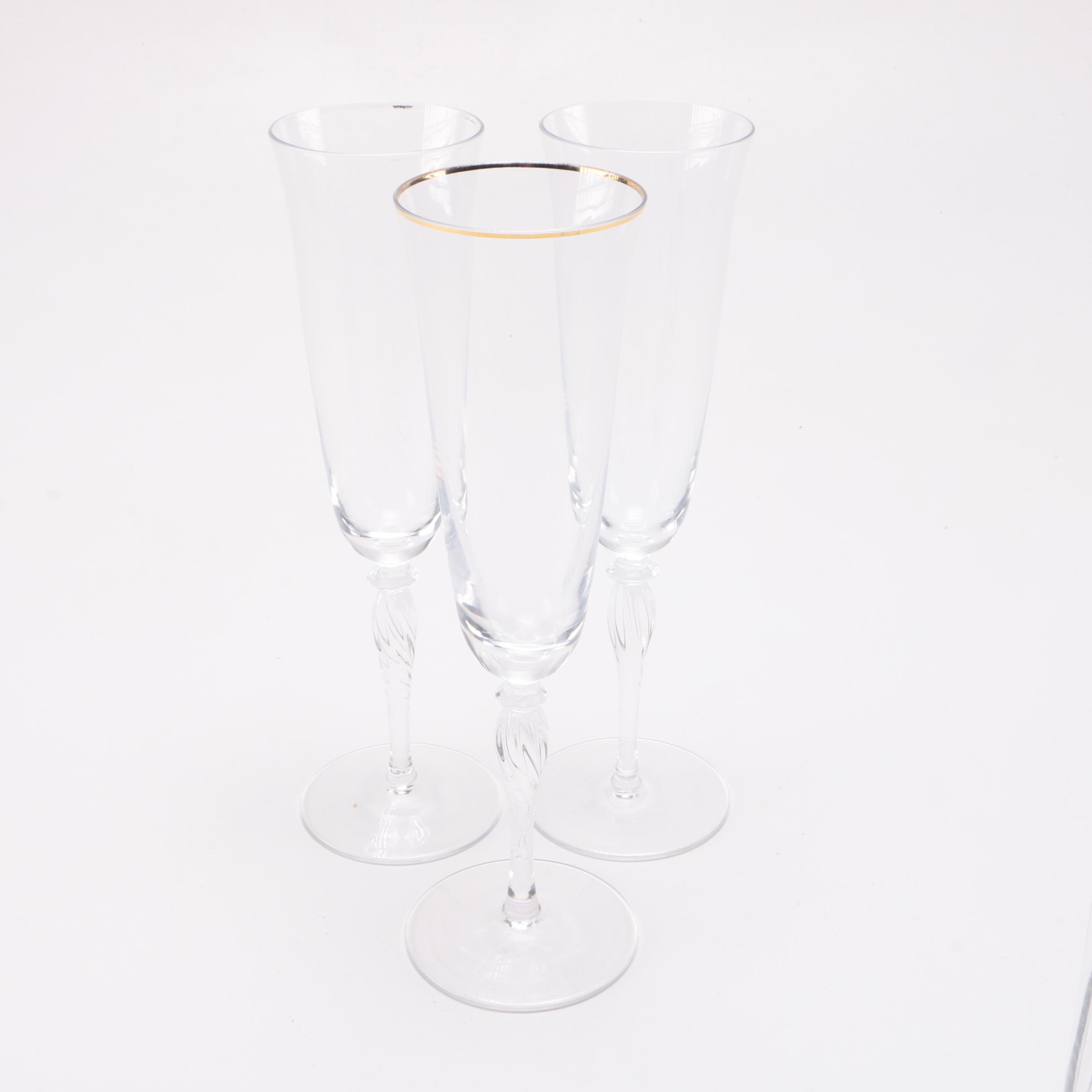 Gilt Trim Glassware