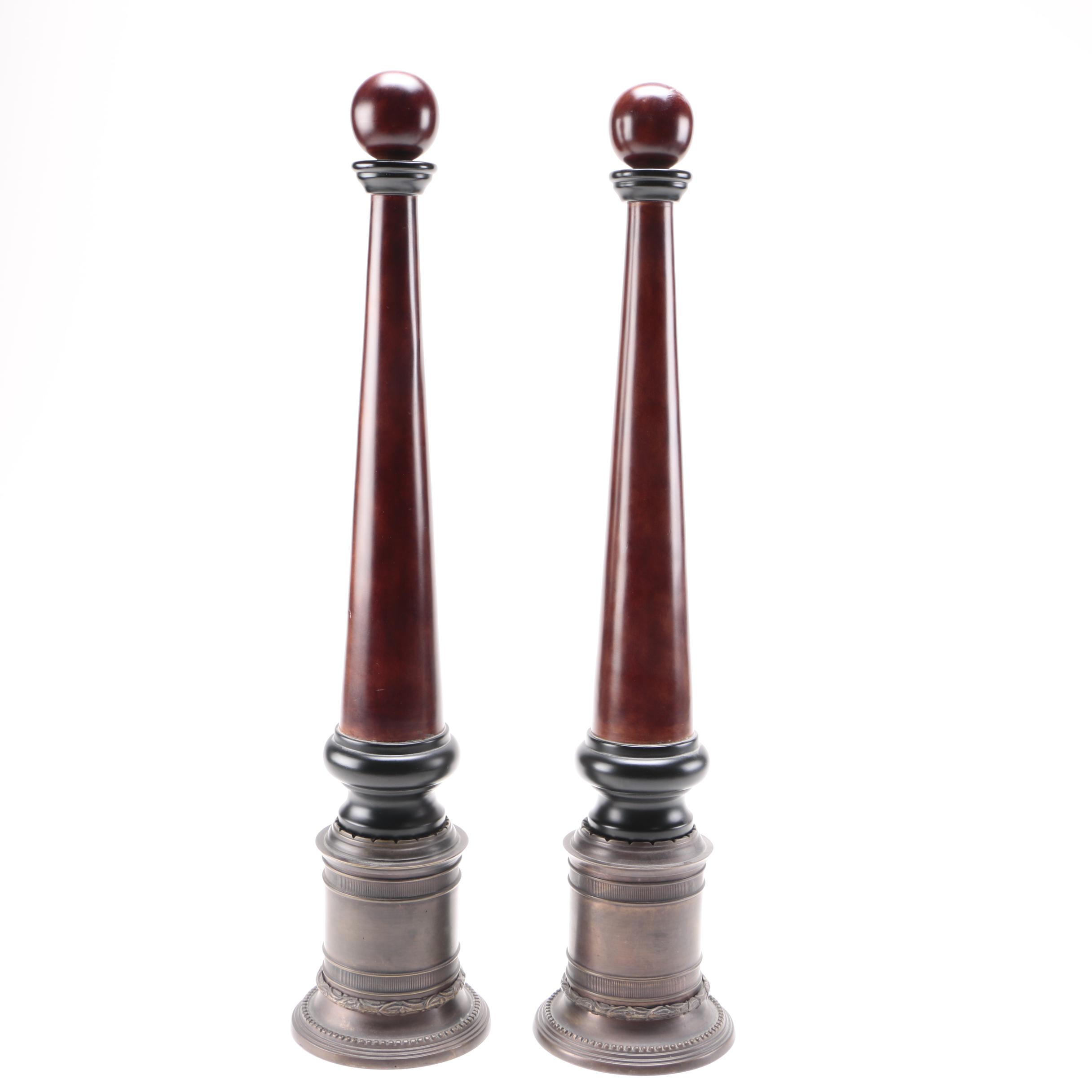 Black-and-Brown Wooden Post