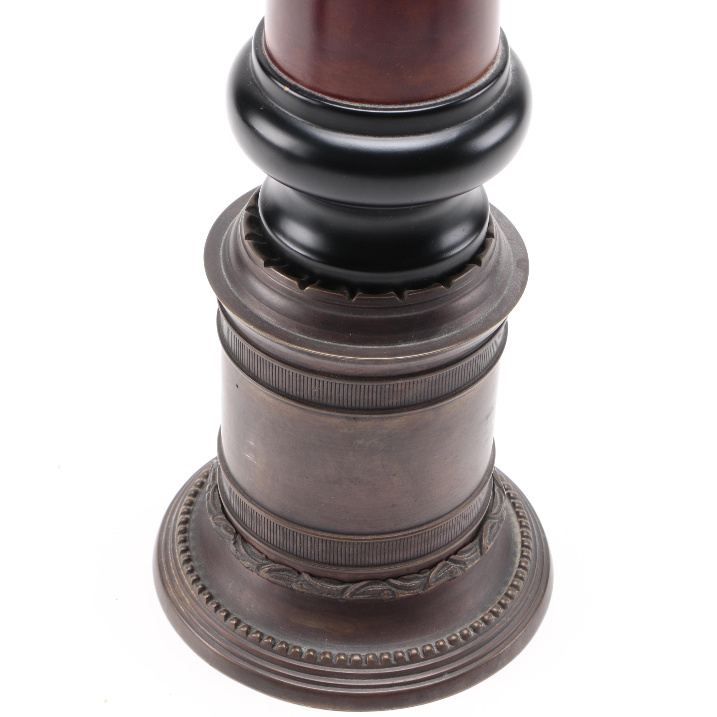 Black-and-Brown Wooden Post