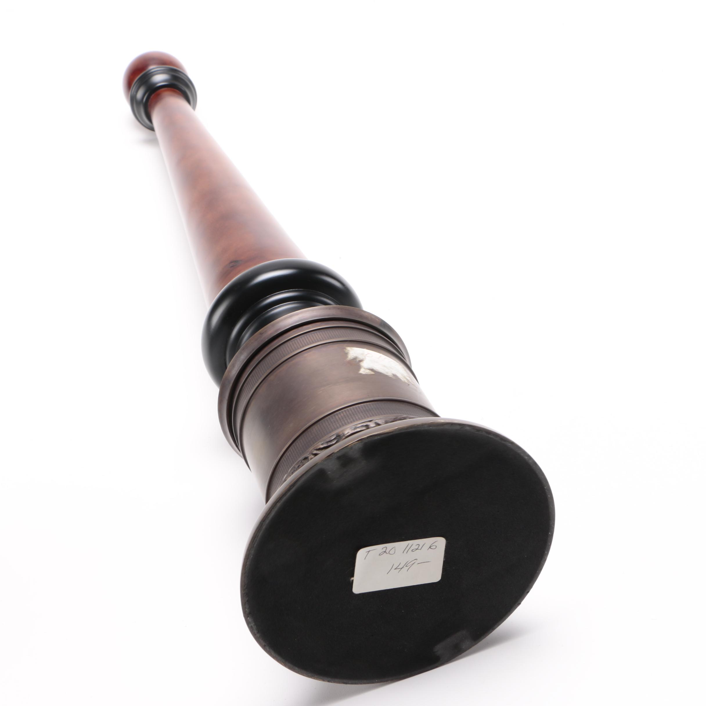 Black-and-Brown Wooden Post