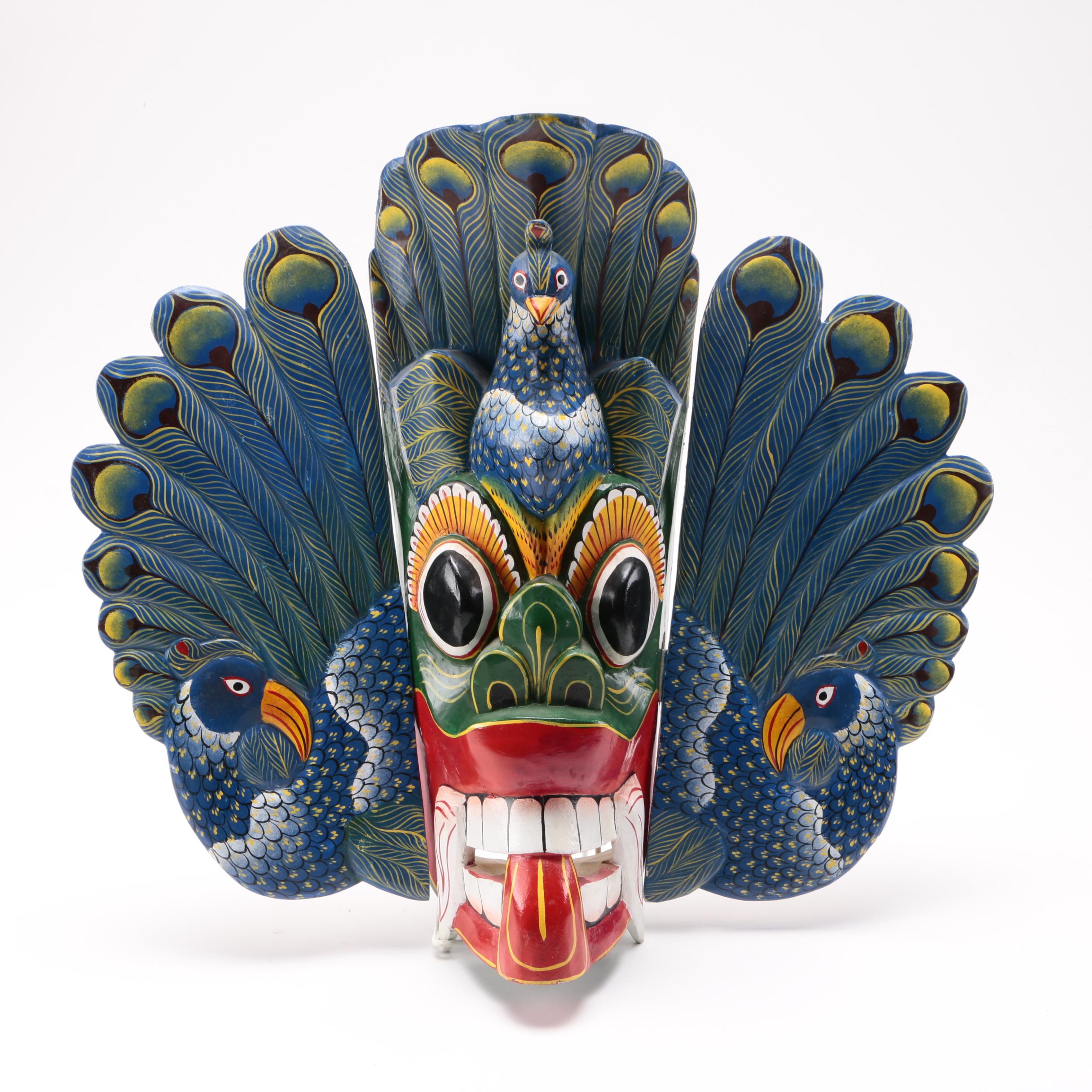 Decorative Balinese Painted Wood Mask