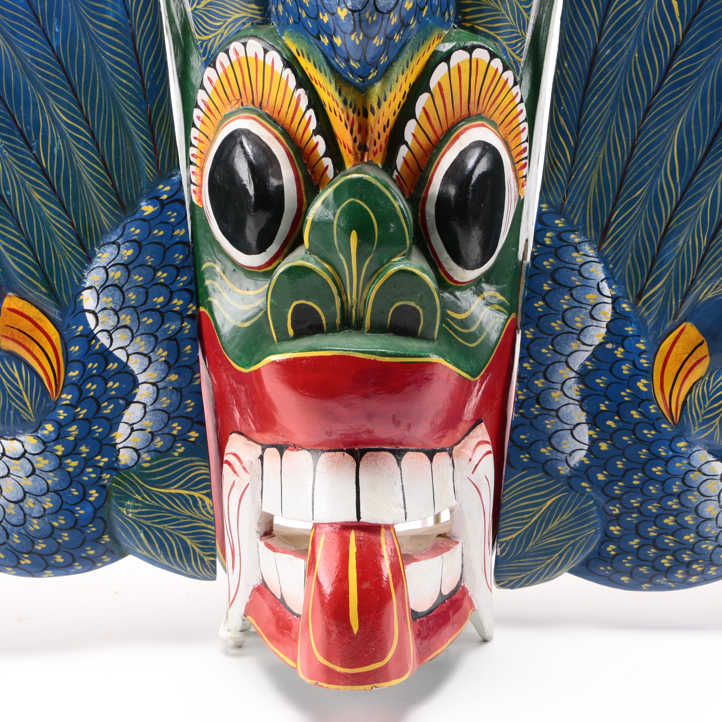 Decorative Balinese Painted Wood Mask