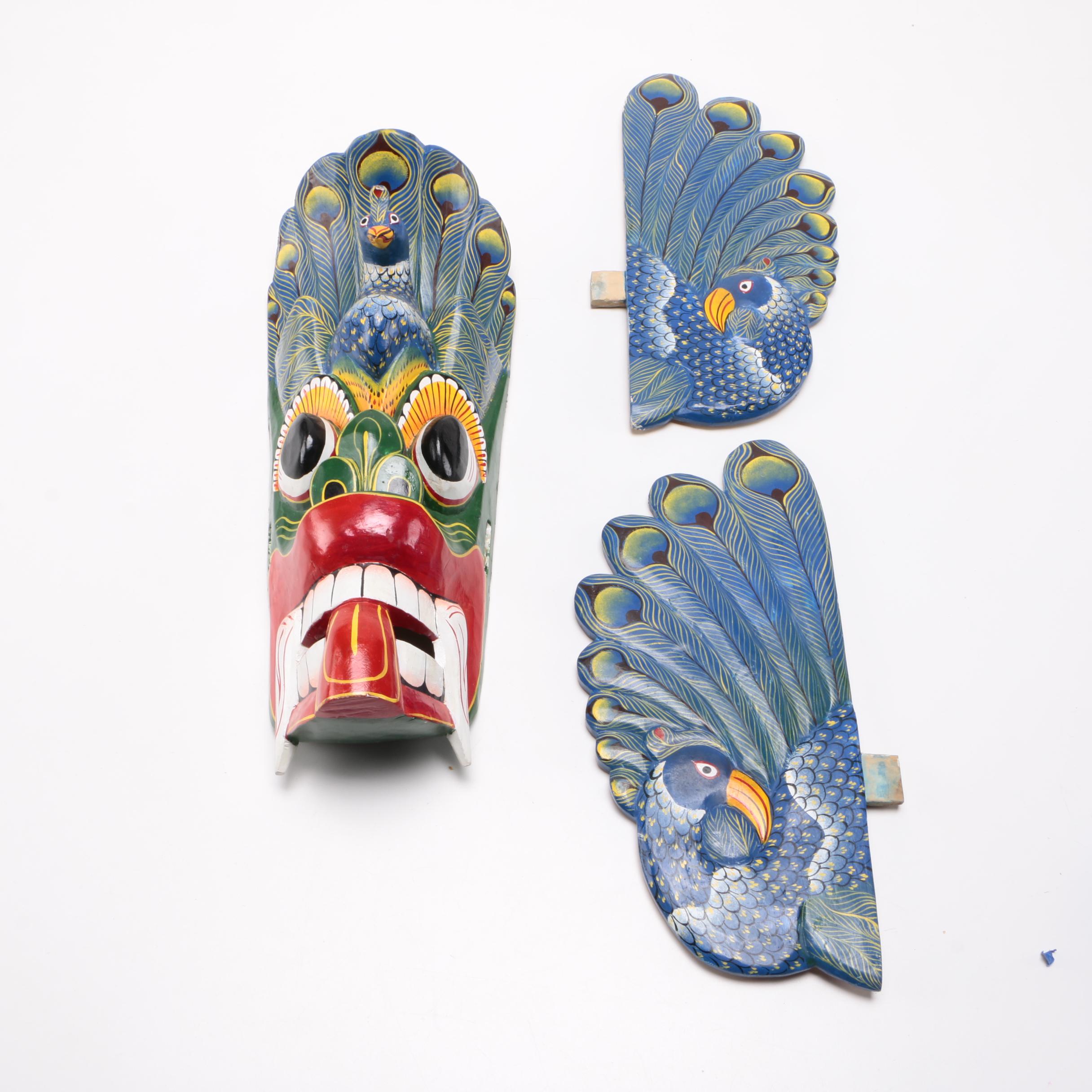 Decorative Balinese Painted Wood Mask