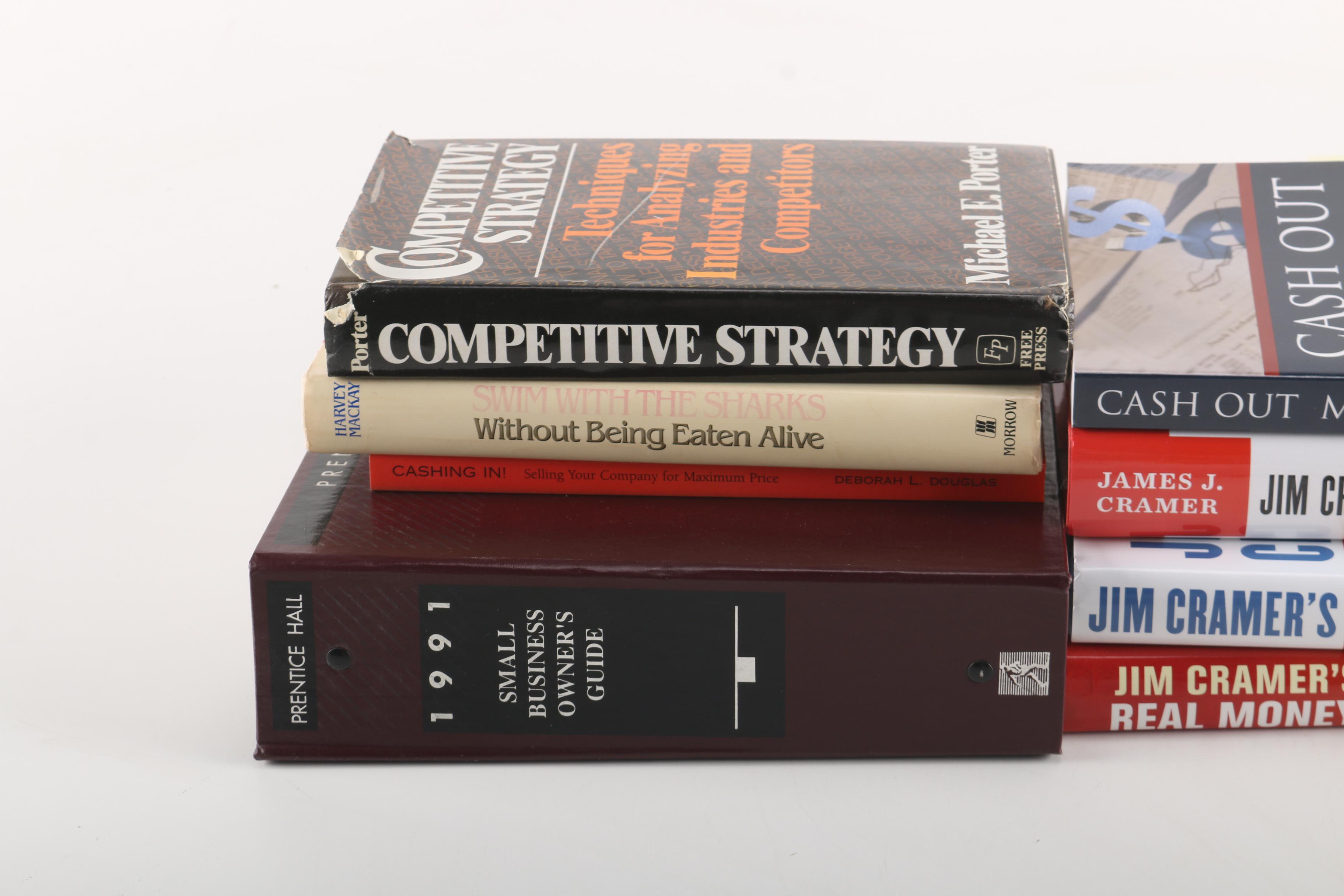 Business Book Assortment Featuring Signed Jim Cramer