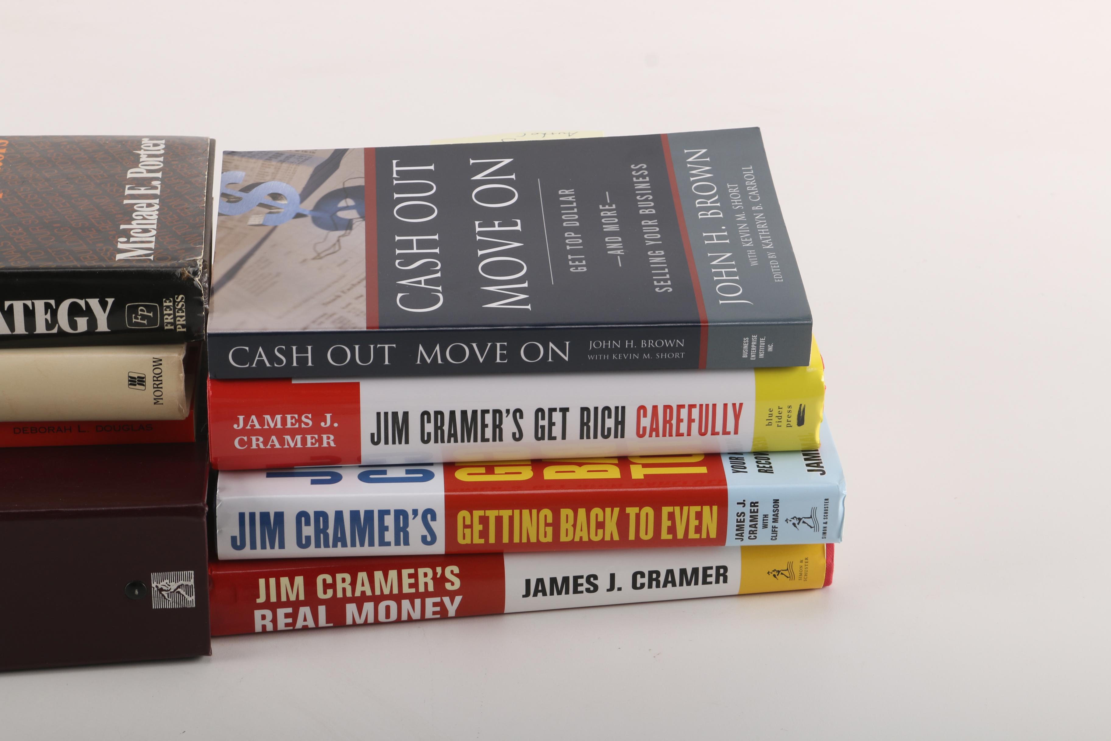 Business Book Assortment Featuring Signed Jim Cramer
