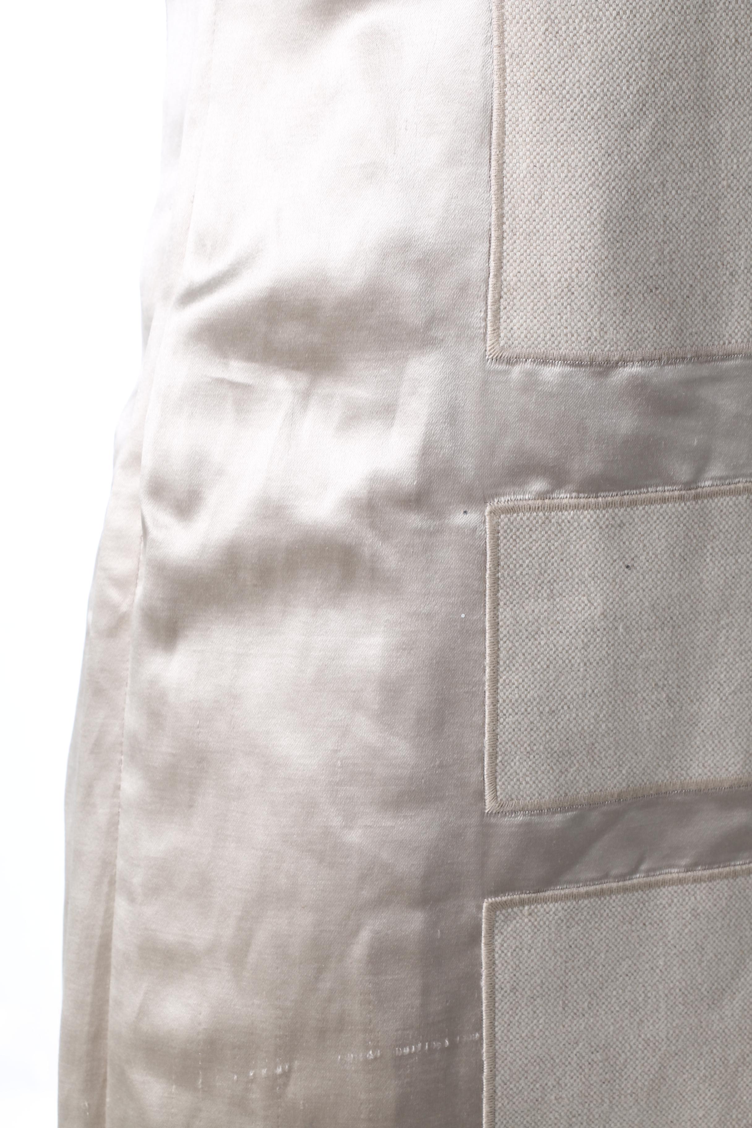 Prada White Linen and Silk Strapless Dress