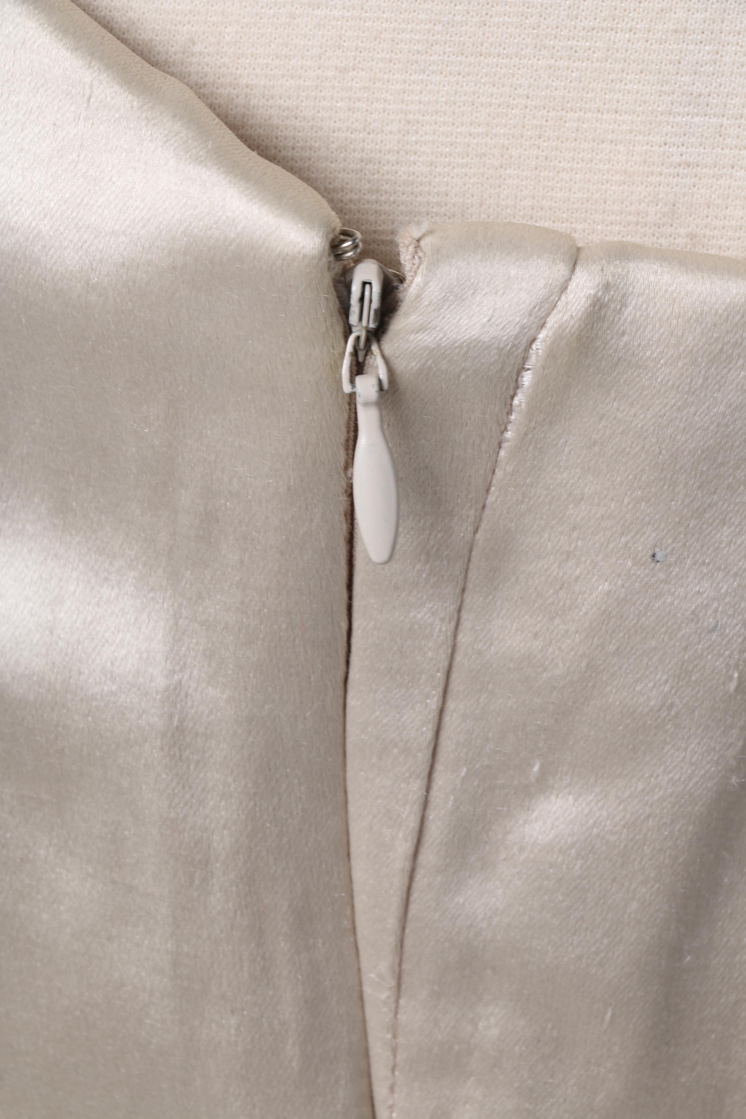 Prada White Linen and Silk Strapless Dress