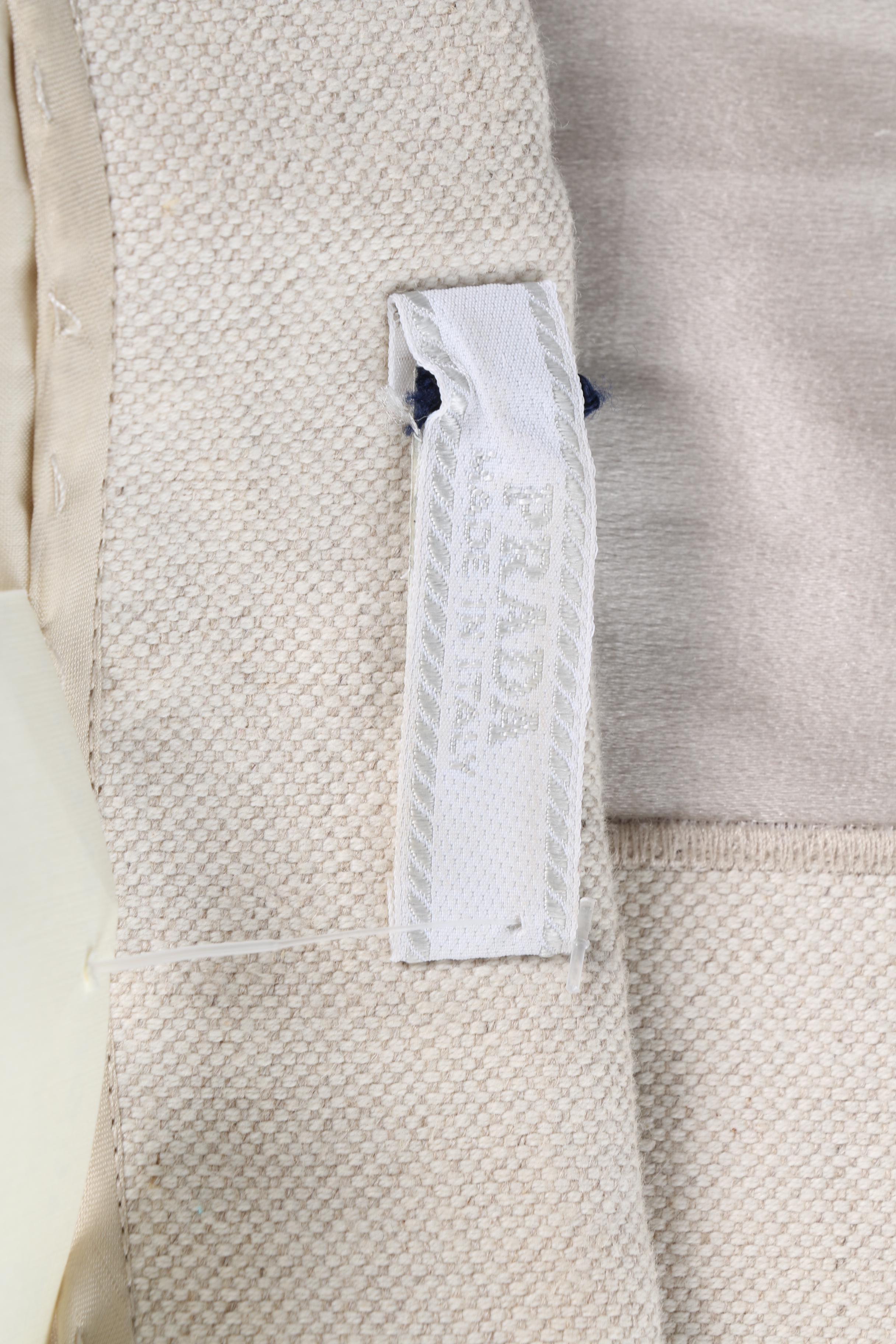 Prada White Linen and Silk Strapless Dress