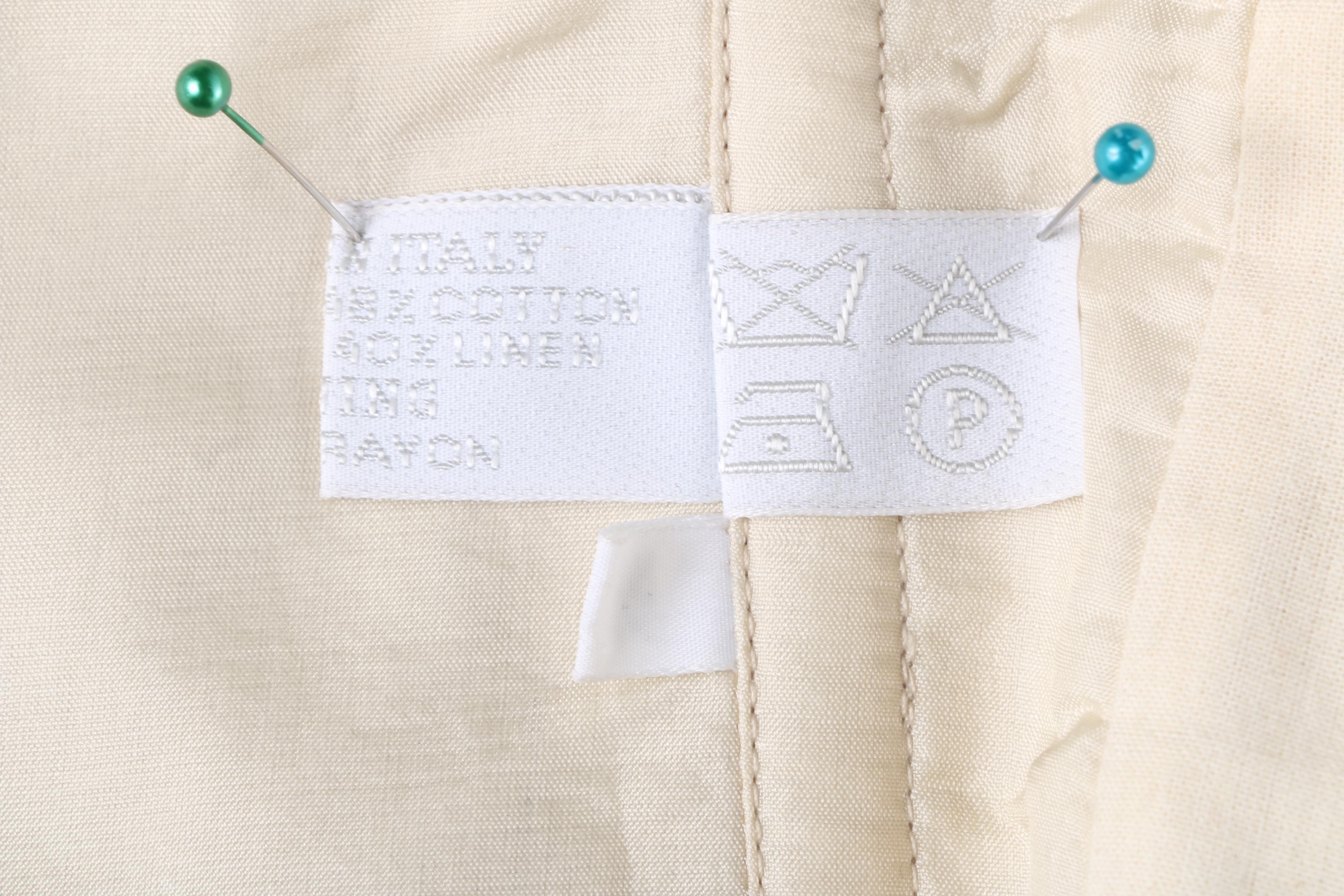 Prada White Linen and Silk Strapless Dress