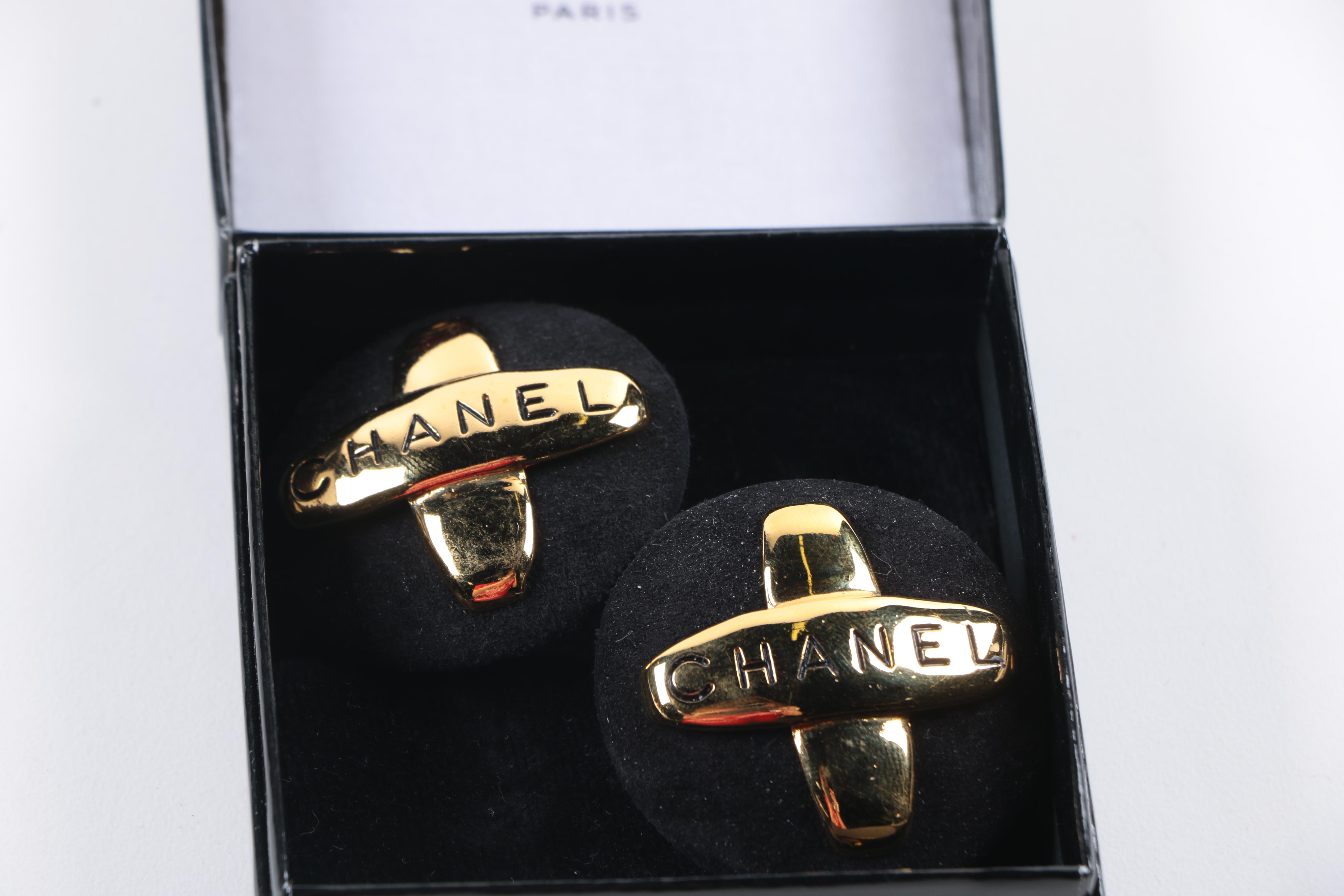 Gold-Tone and Suede Channel Earrings