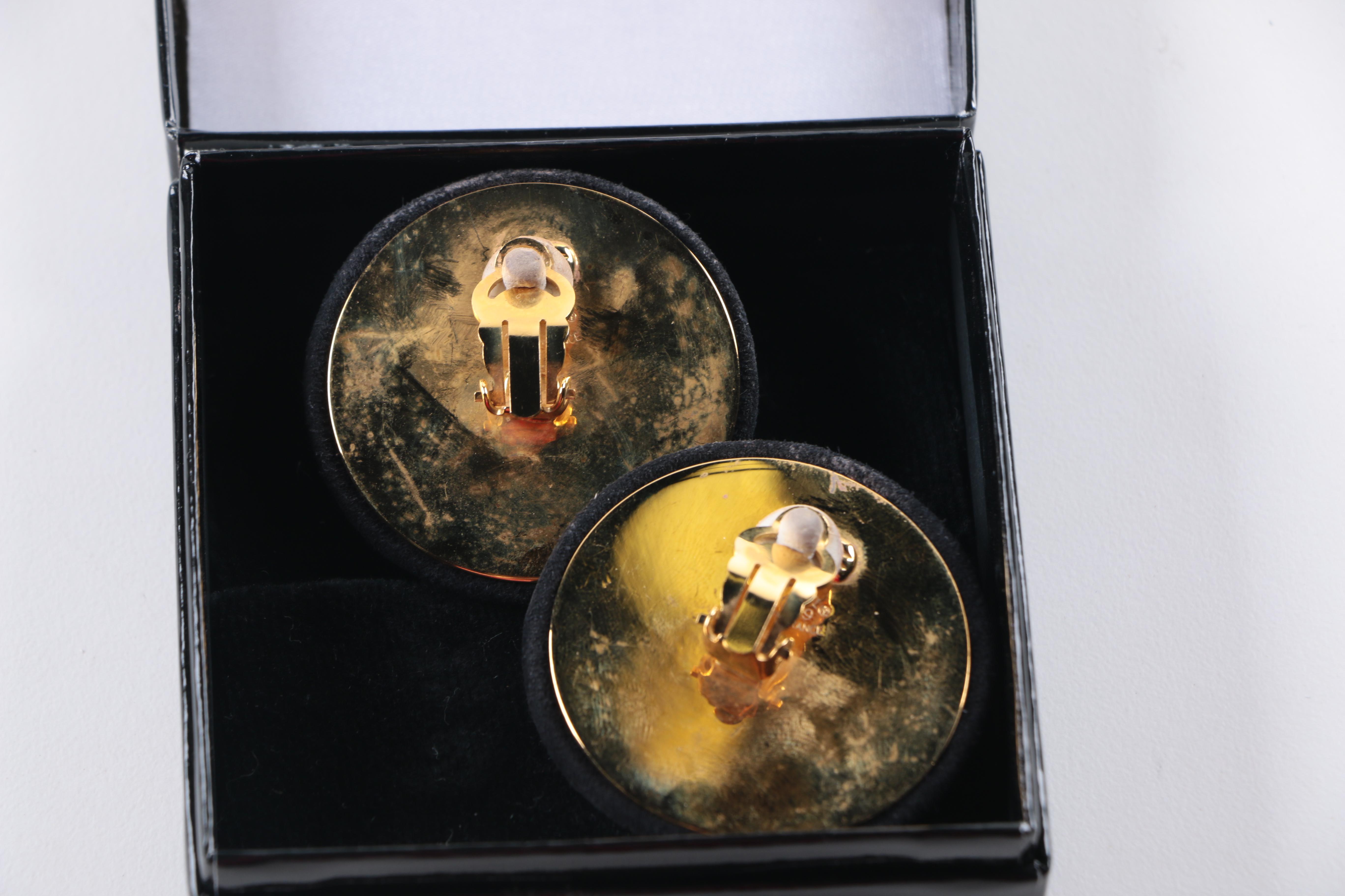 Gold-Tone and Suede Channel Earrings