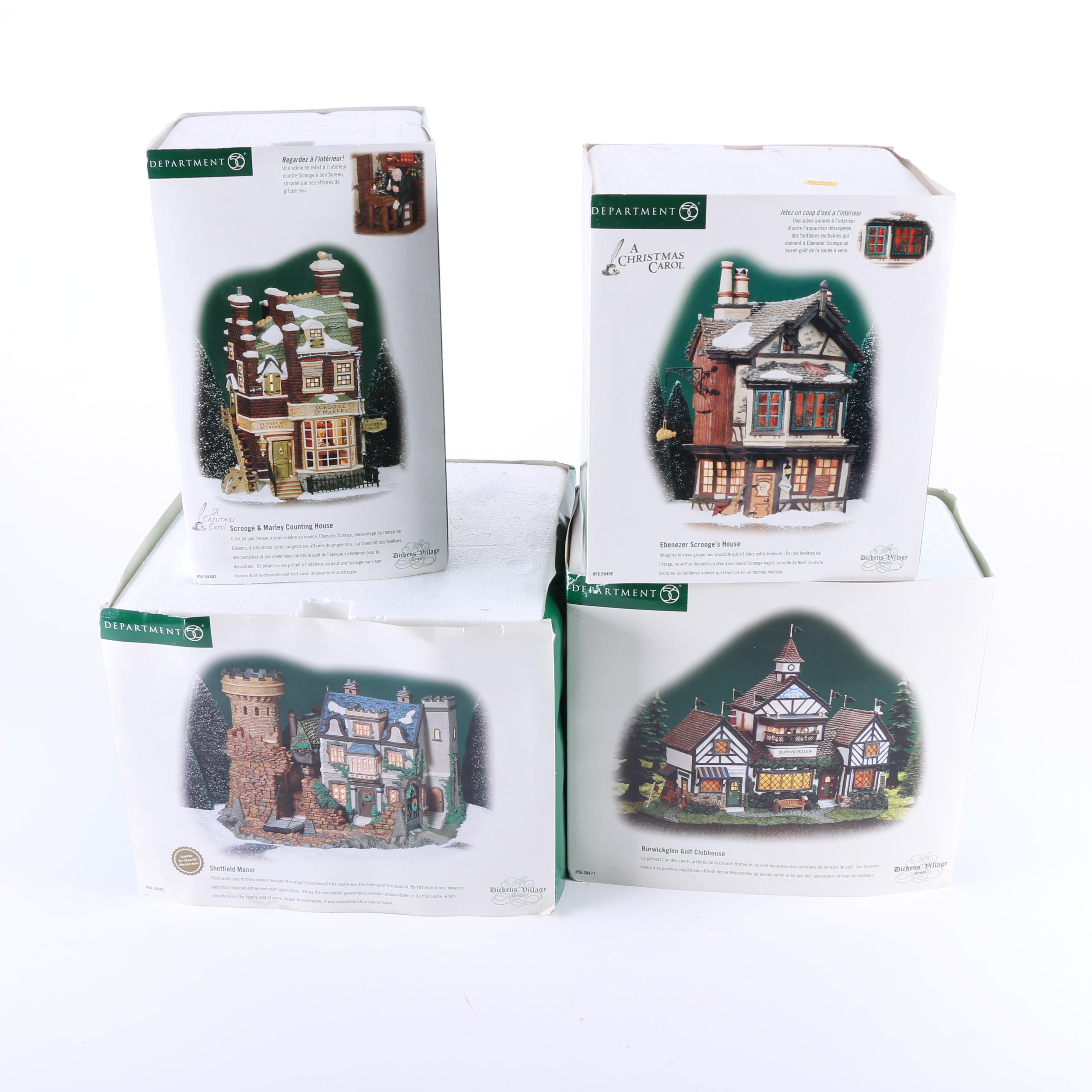 Department 56 "Dickens" Christmas Village Ceramic Lamps