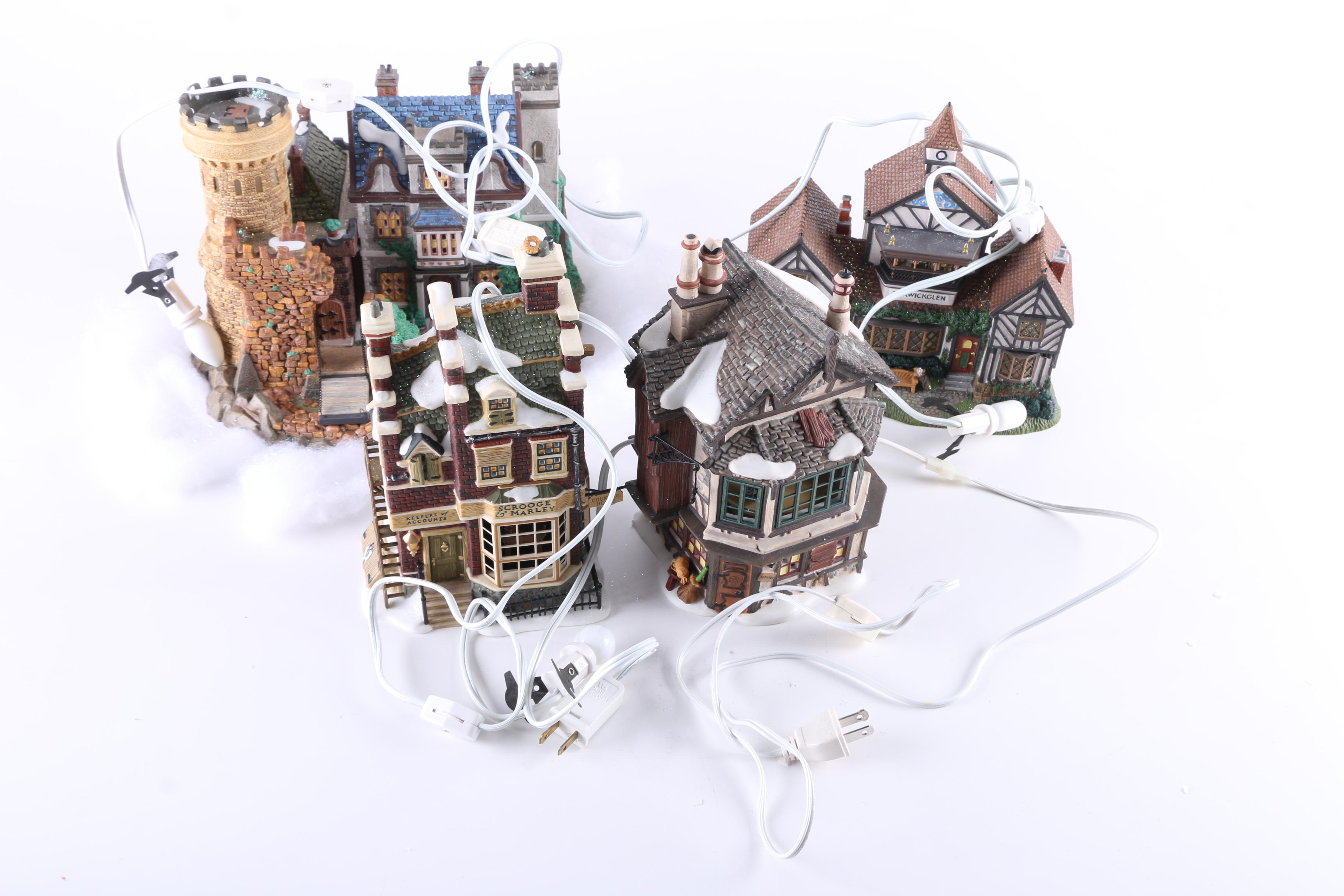 Department 56 "Dickens" Christmas Village Ceramic Lamps