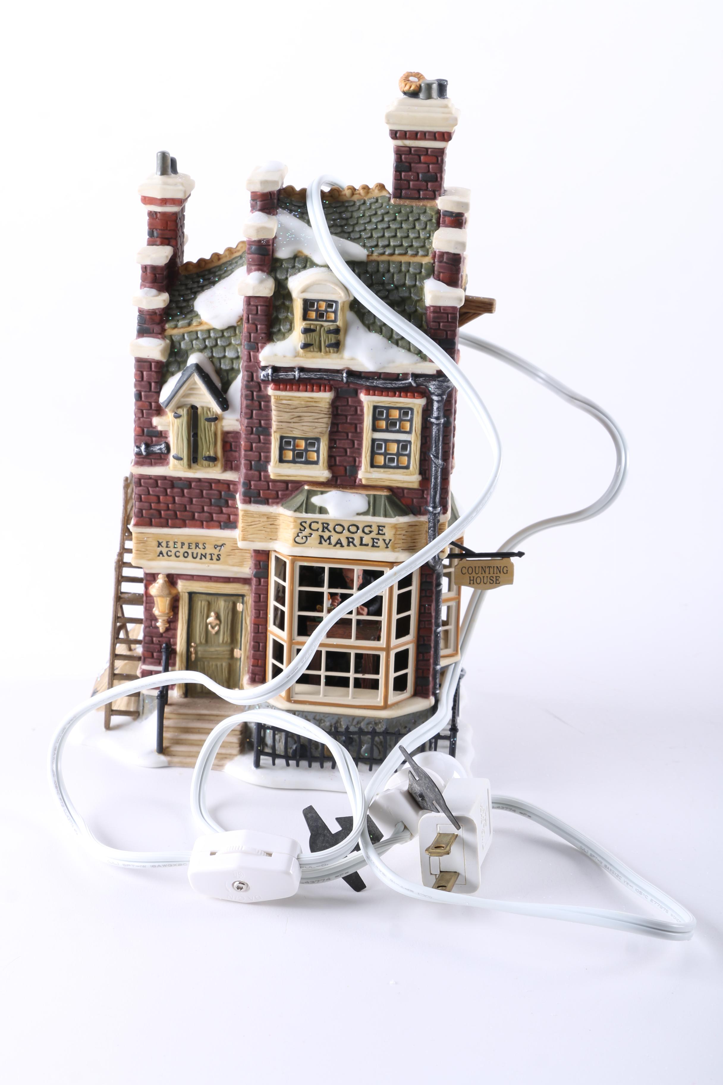 Department 56 "Dickens" Christmas Village Ceramic Lamps