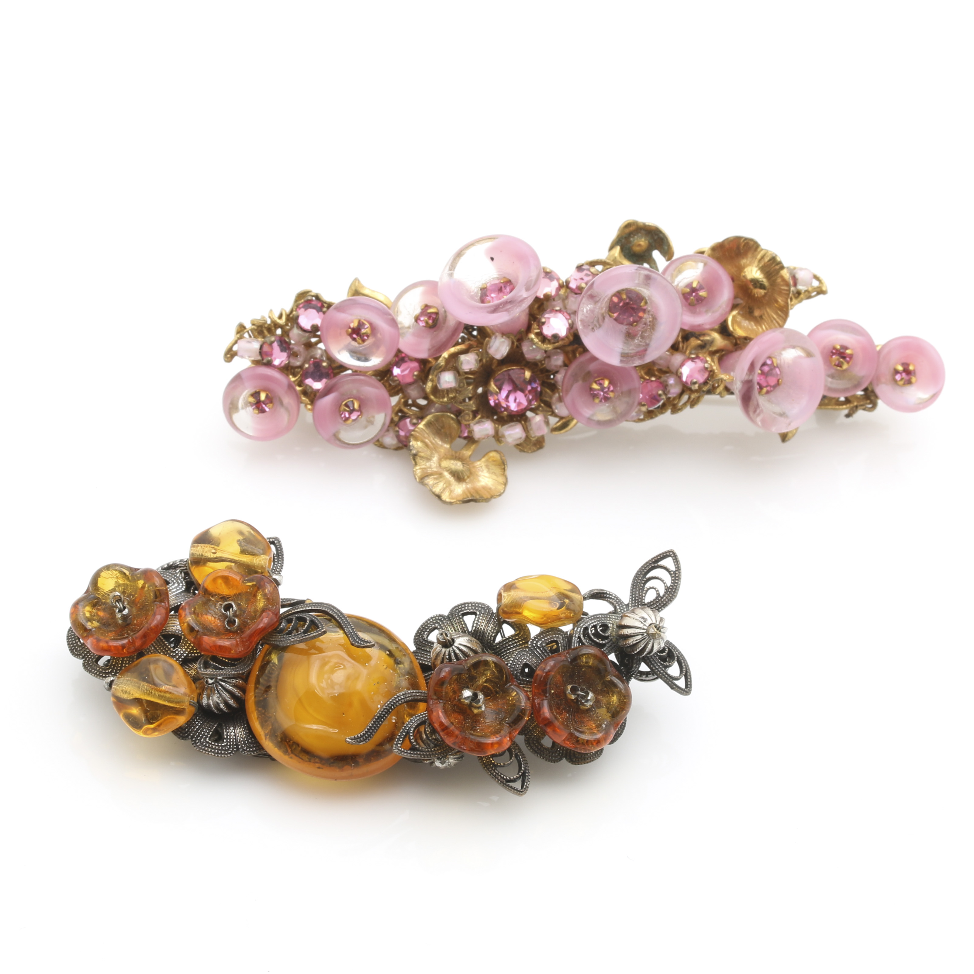 Vintage Miriam Haskell Floral Brooches