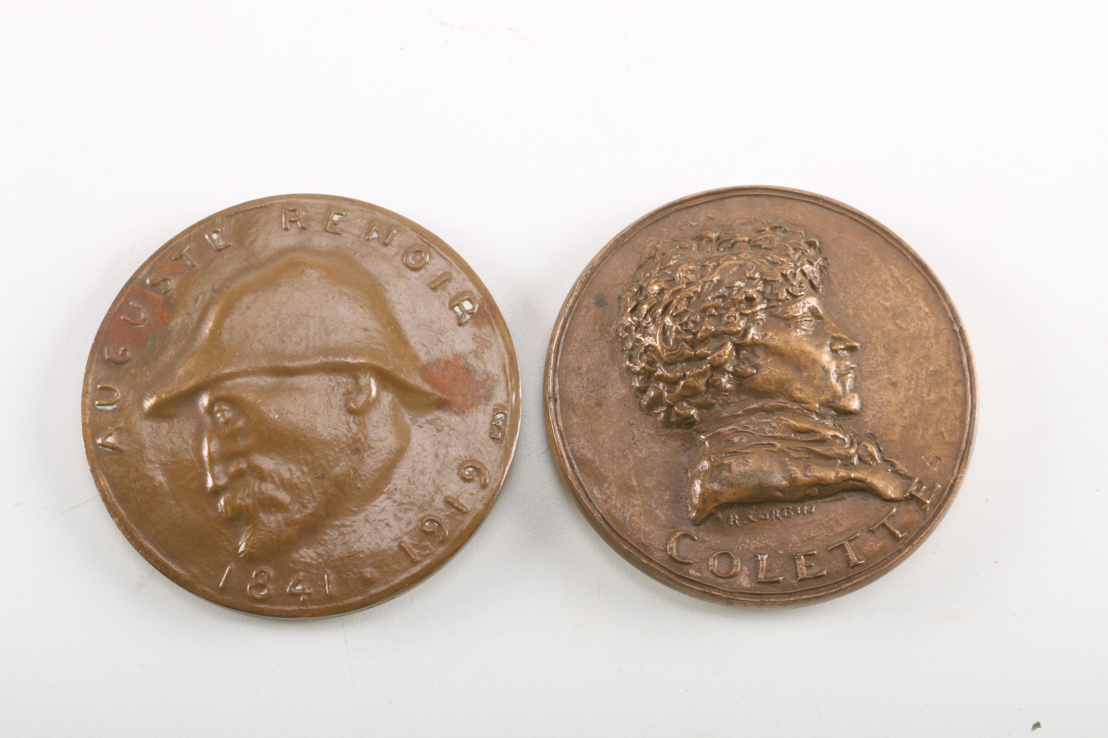 Pair of French Bronze Medallions
