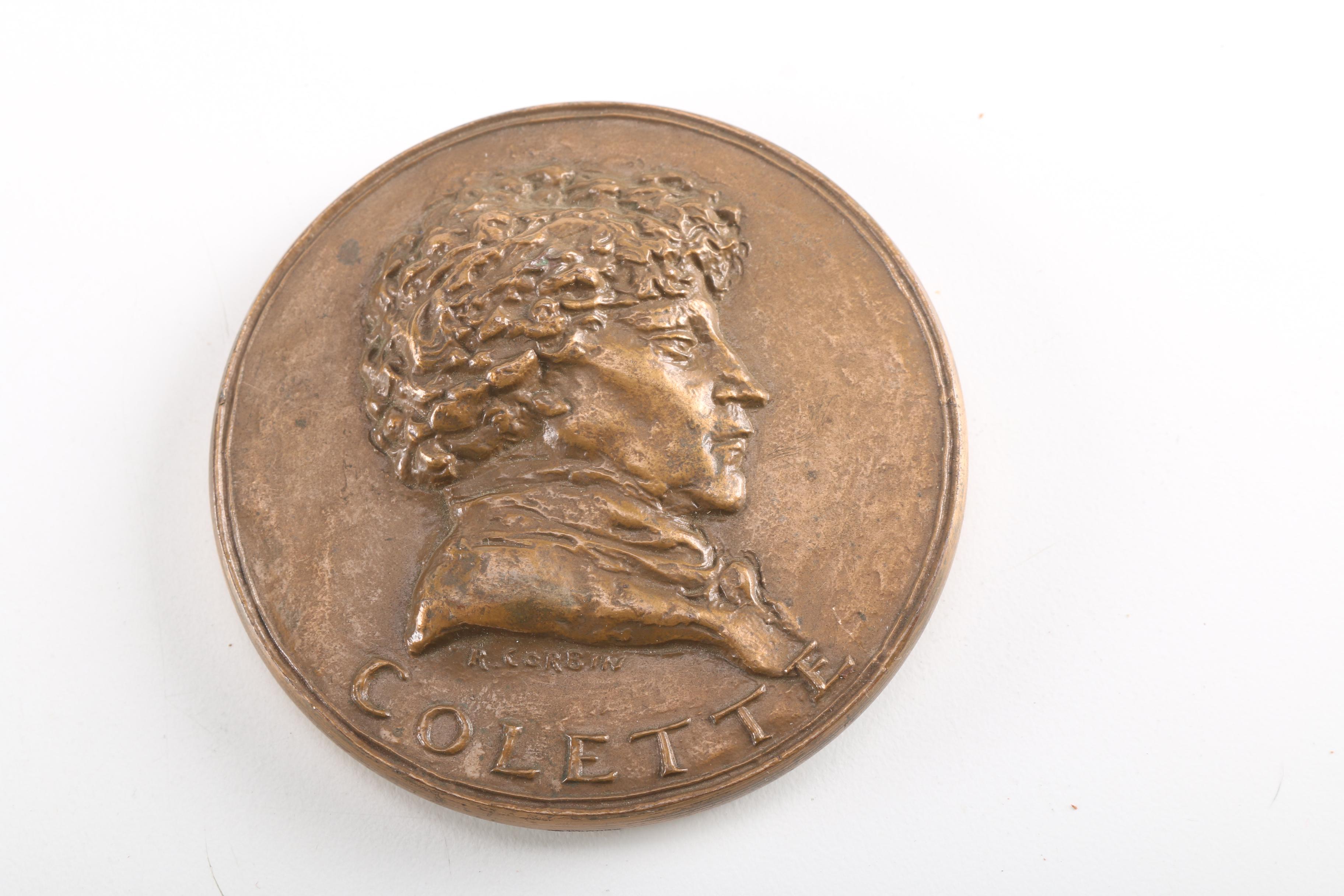 Pair of French Bronze Medallions
