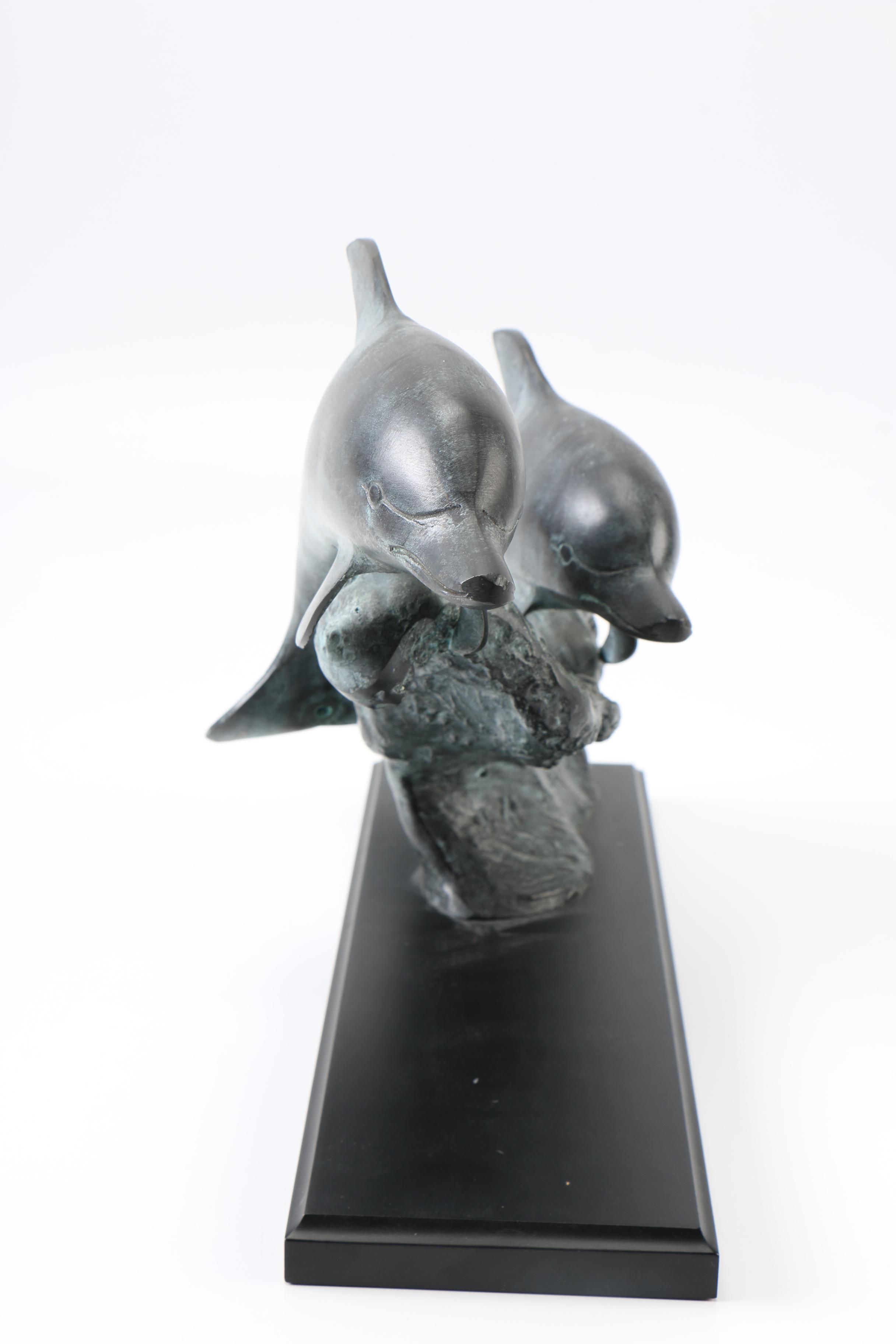 SPI Solid Brass Dolphin Sculpture