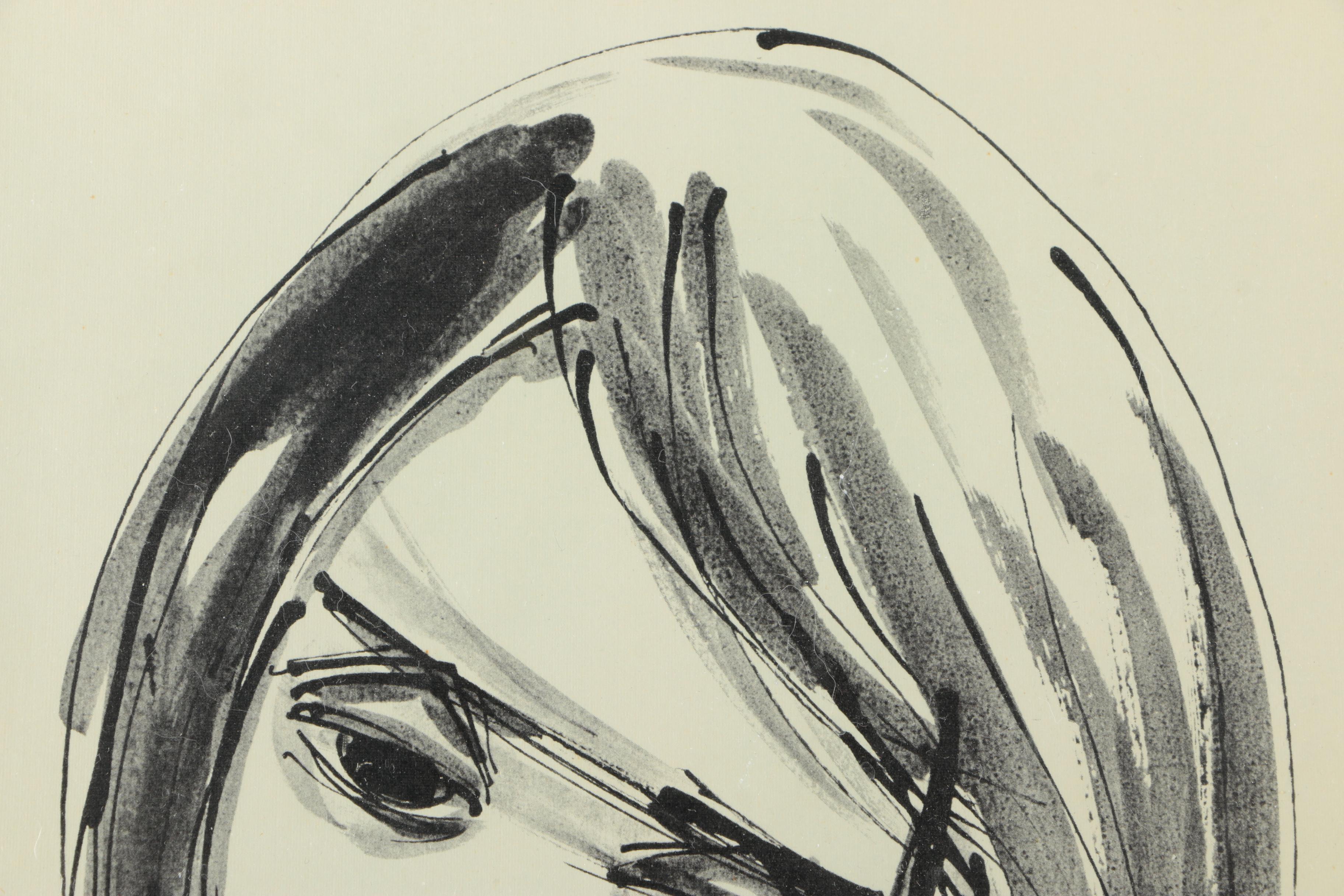 Neem Rubuls Watercolor on Paper of a Man's Head