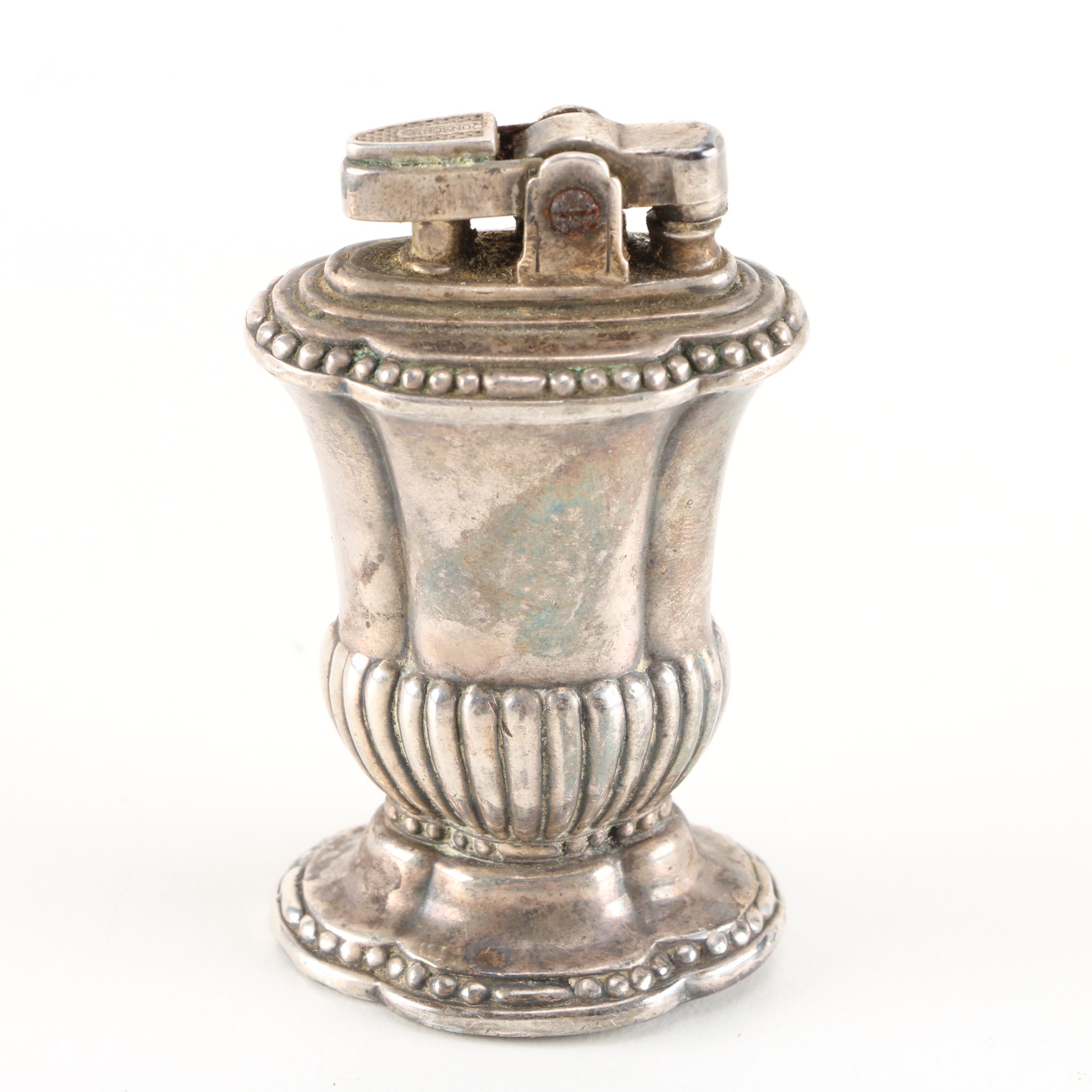Silver Plate John Sherwood and Sons Silver Plate Chamberstick and Ronson Table Lighter