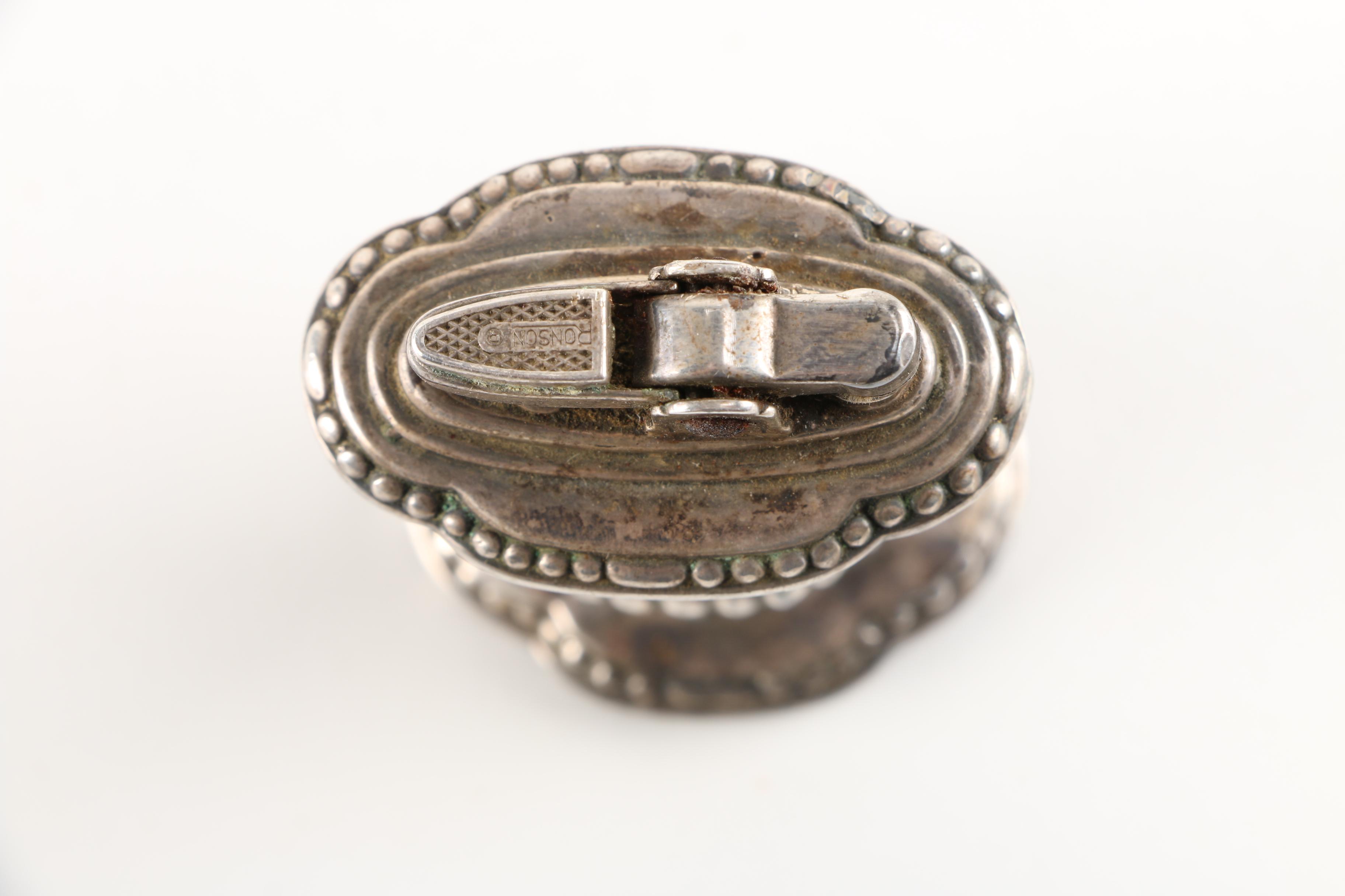 Silver Plate John Sherwood and Sons Silver Plate Chamberstick and Ronson Table Lighter