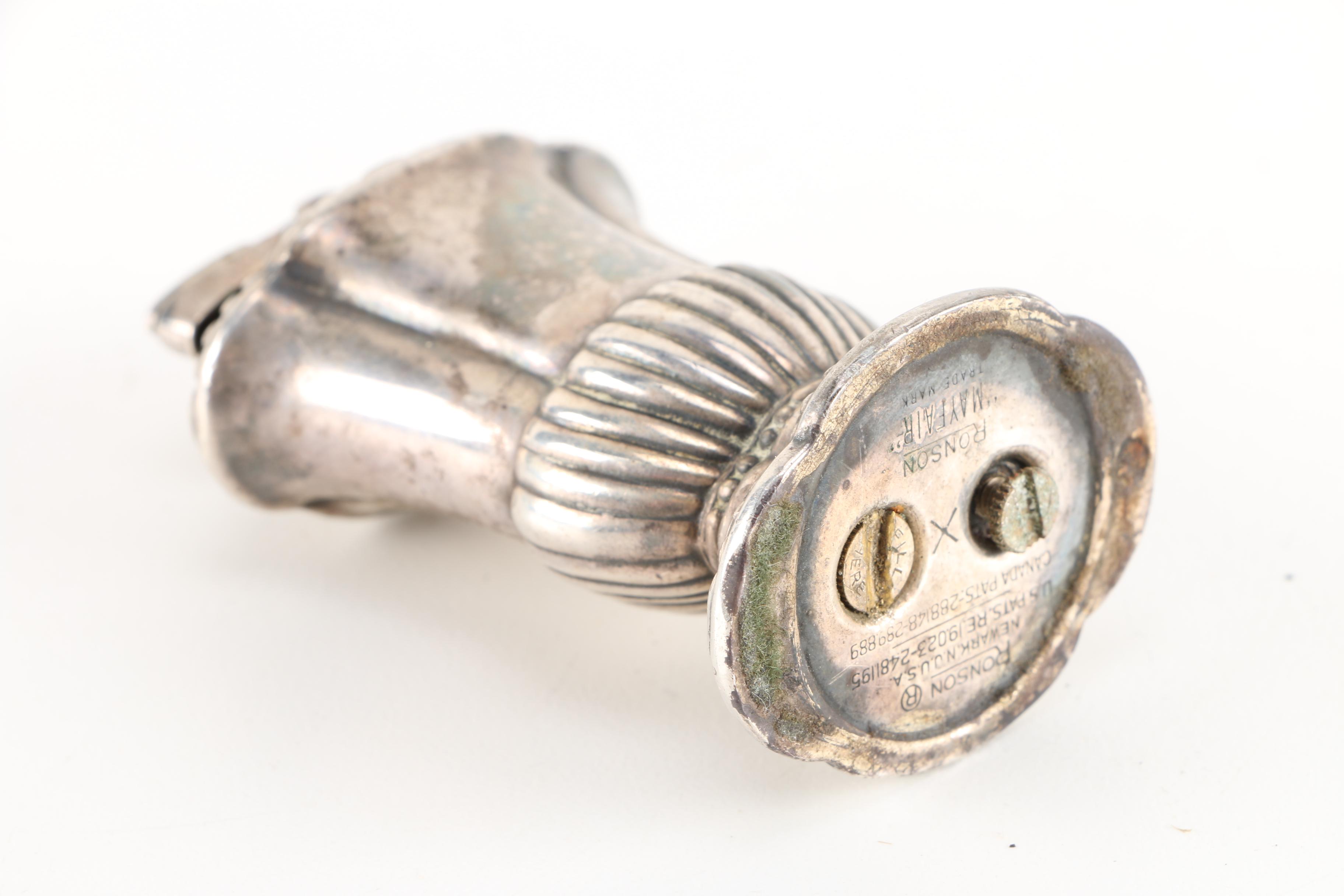 Silver Plate John Sherwood and Sons Silver Plate Chamberstick and Ronson Table Lighter