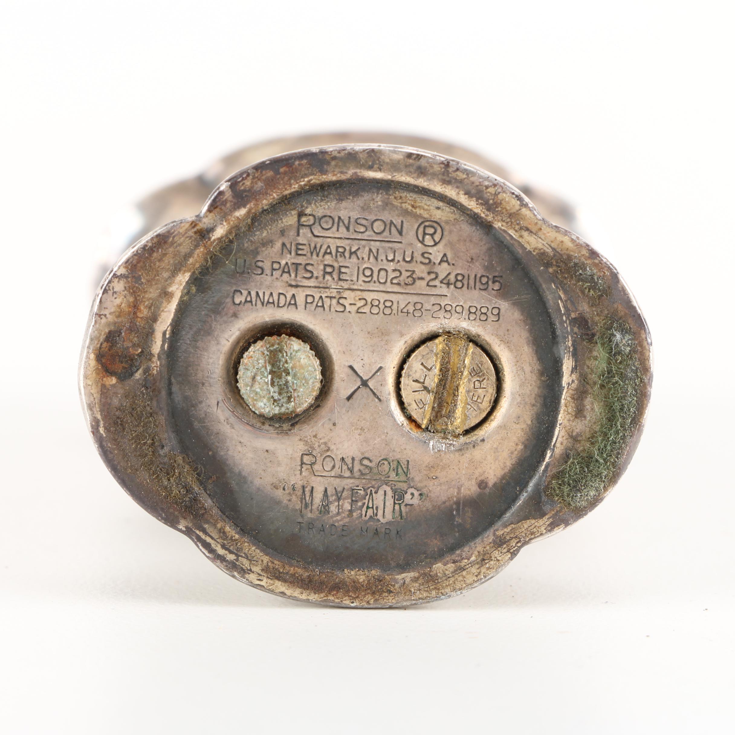 Silver Plate John Sherwood and Sons Silver Plate Chamberstick and Ronson Table Lighter