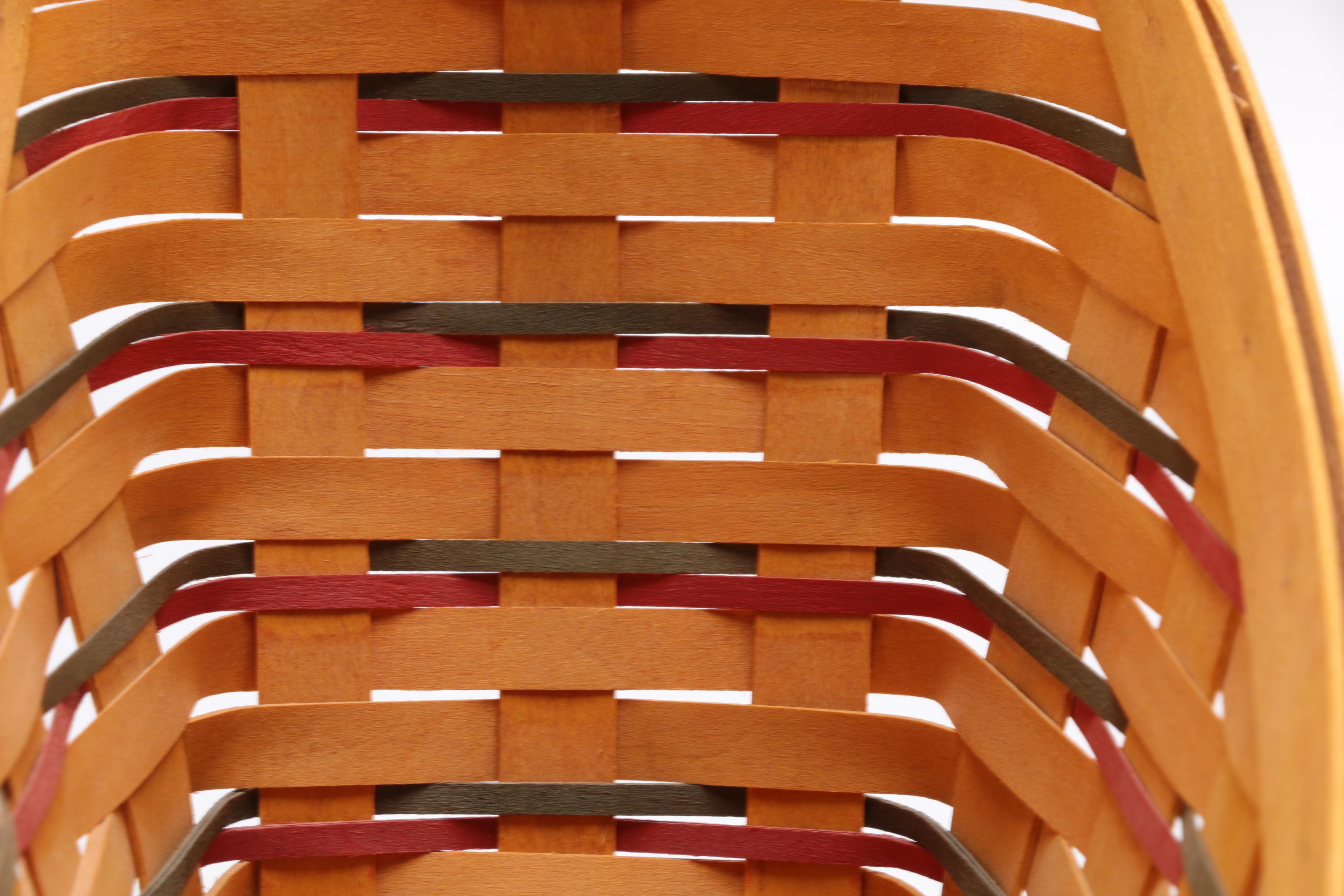 Longaberger Handwoven Sleigh Baskets with Metal Stands