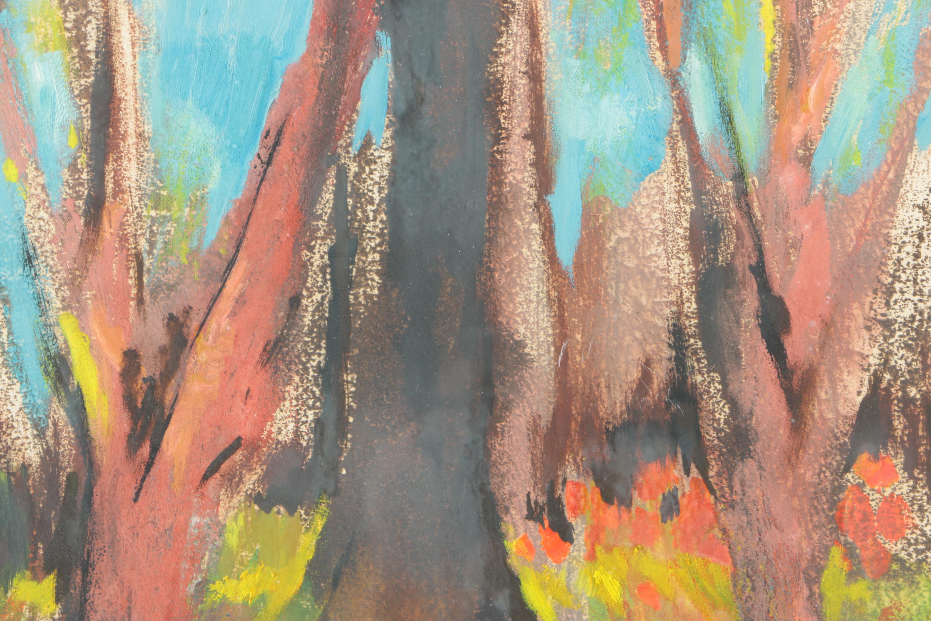 Three Nina Cohen Mono-prints of Trees