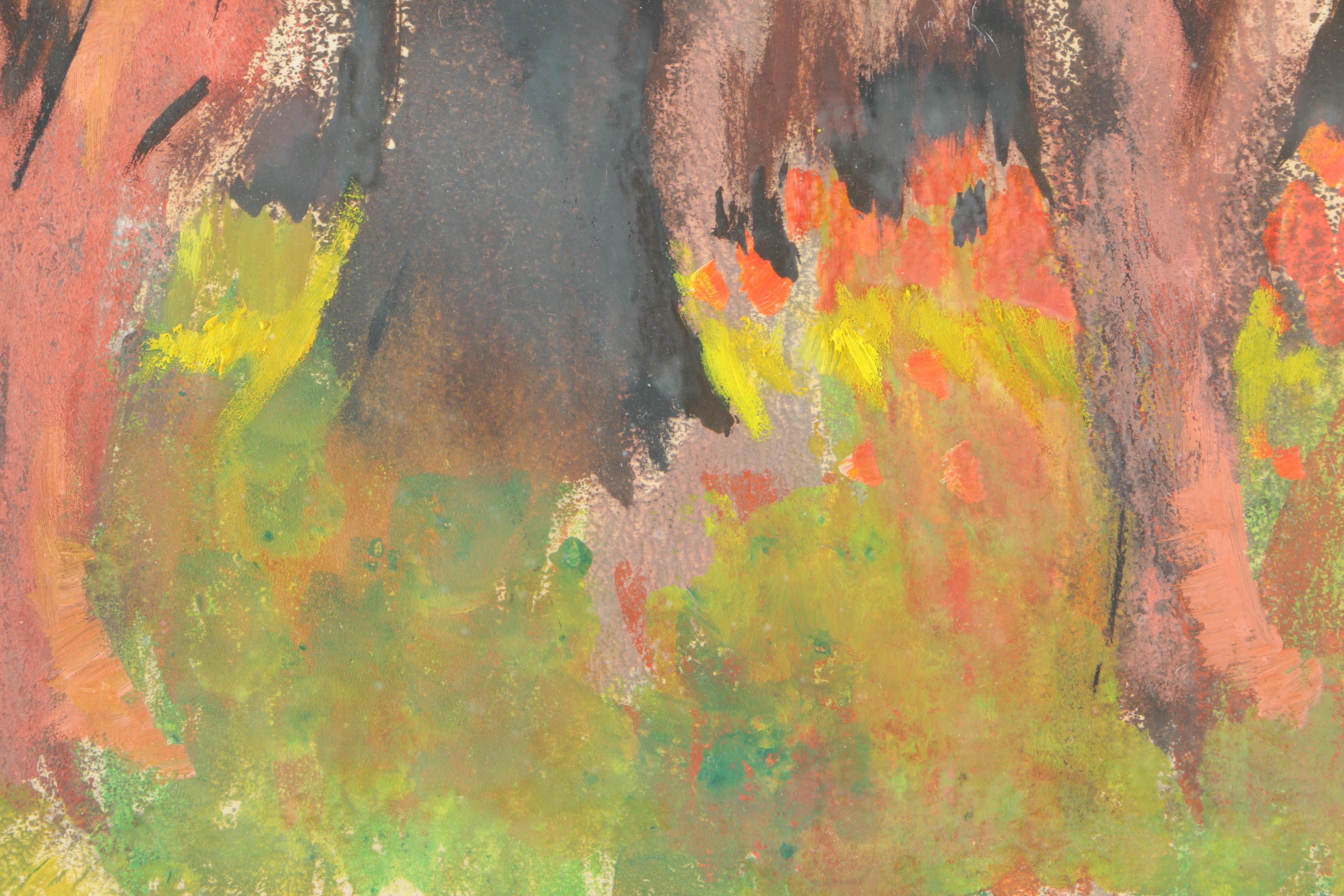 Three Nina Cohen Mono-prints of Trees