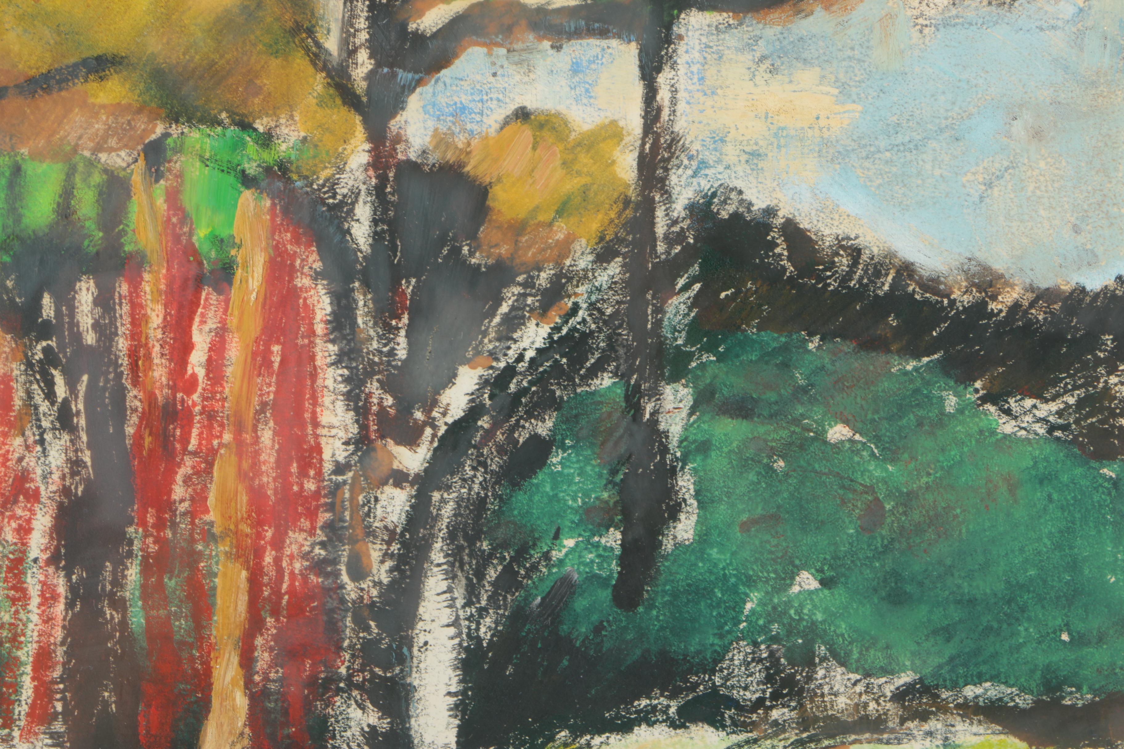 Three Nina Cohen Mono-prints of Trees