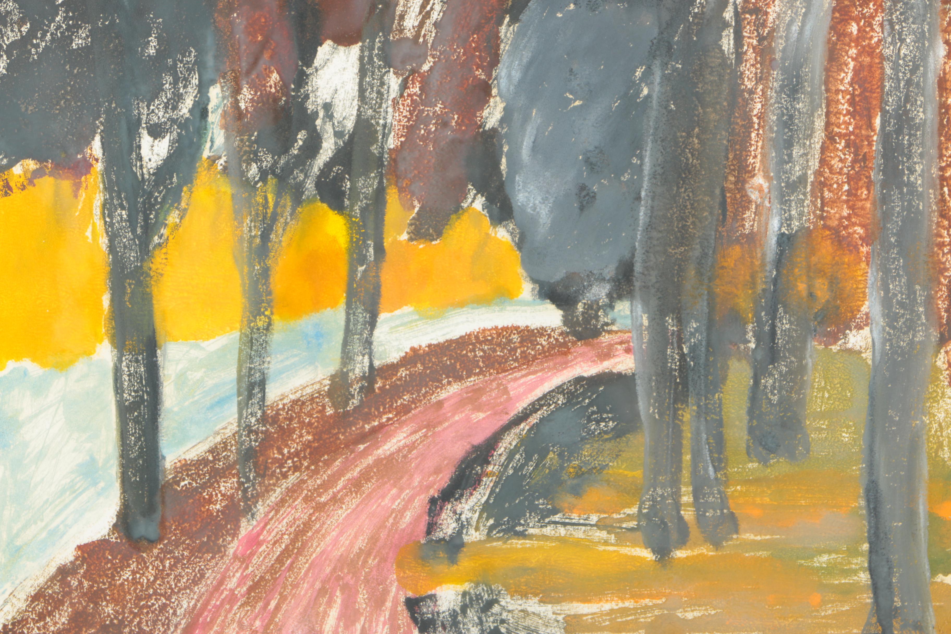 Three Nina Cohen Mono-prints of Trees