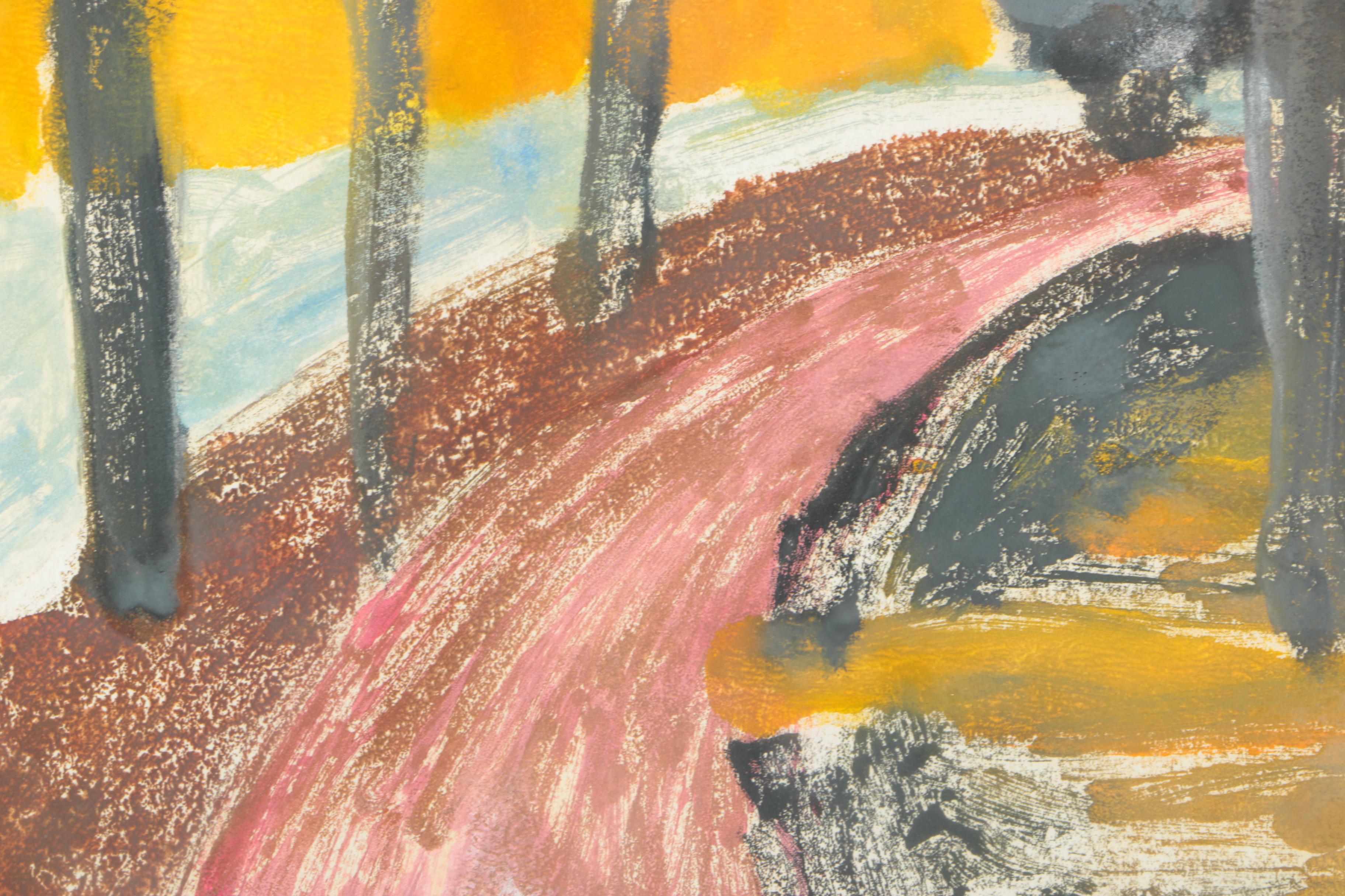 Three Nina Cohen Mono-prints of Trees