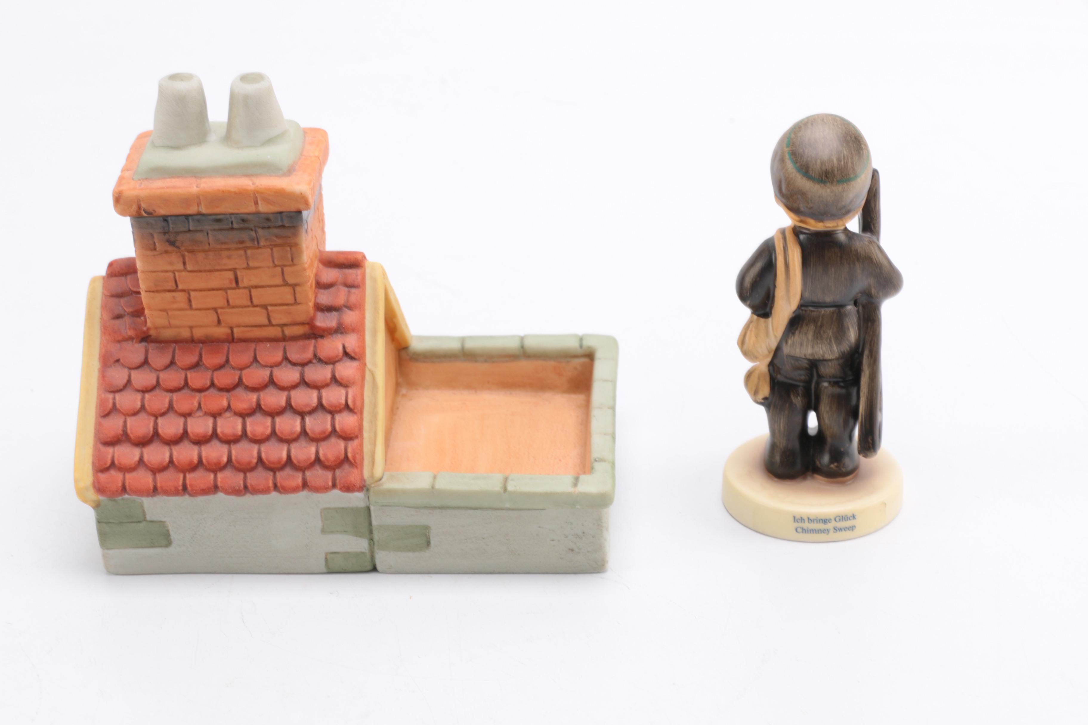 Chimney Sweep Figurine and House
