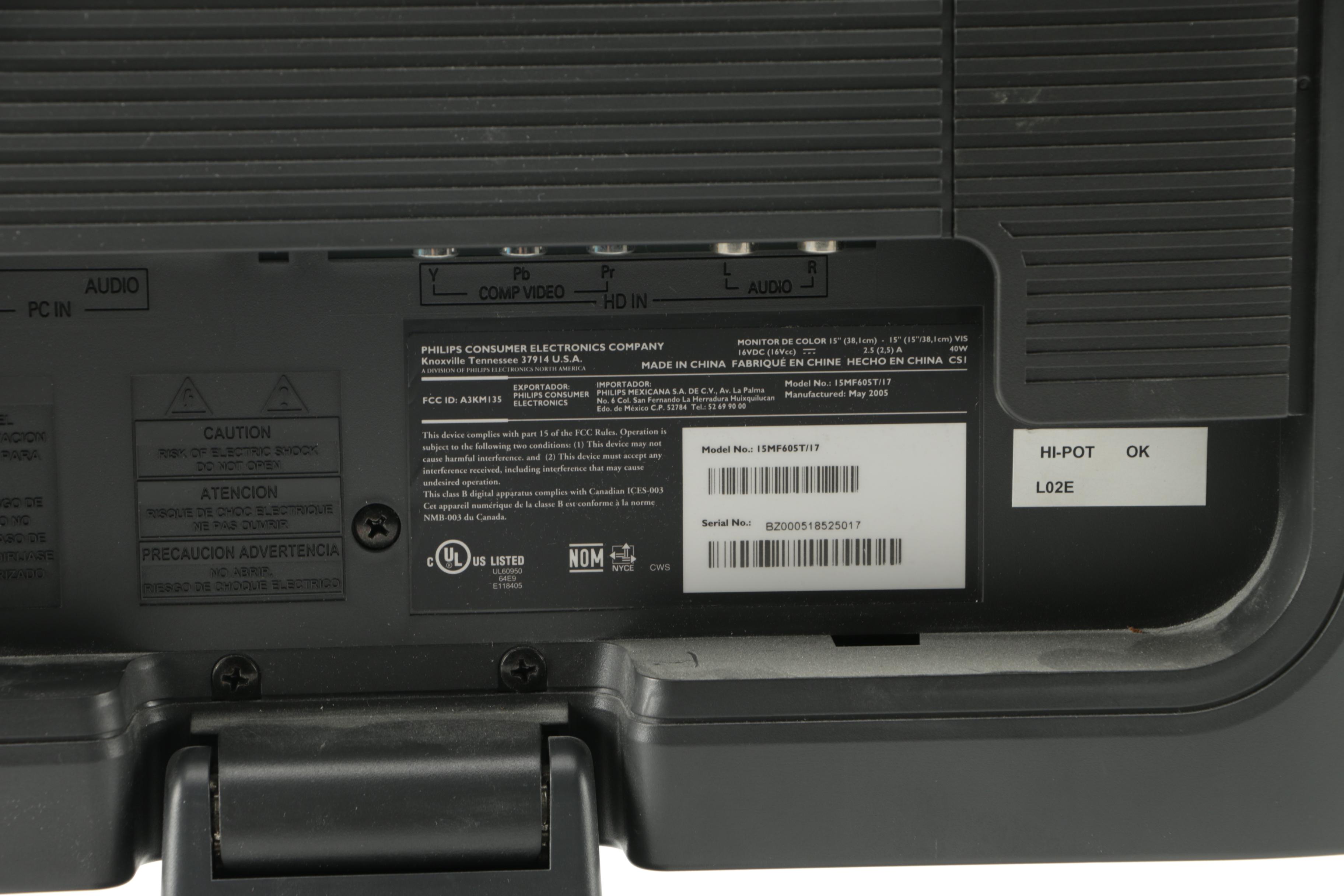 Magnavox 15" HD Flat Screen Monitor