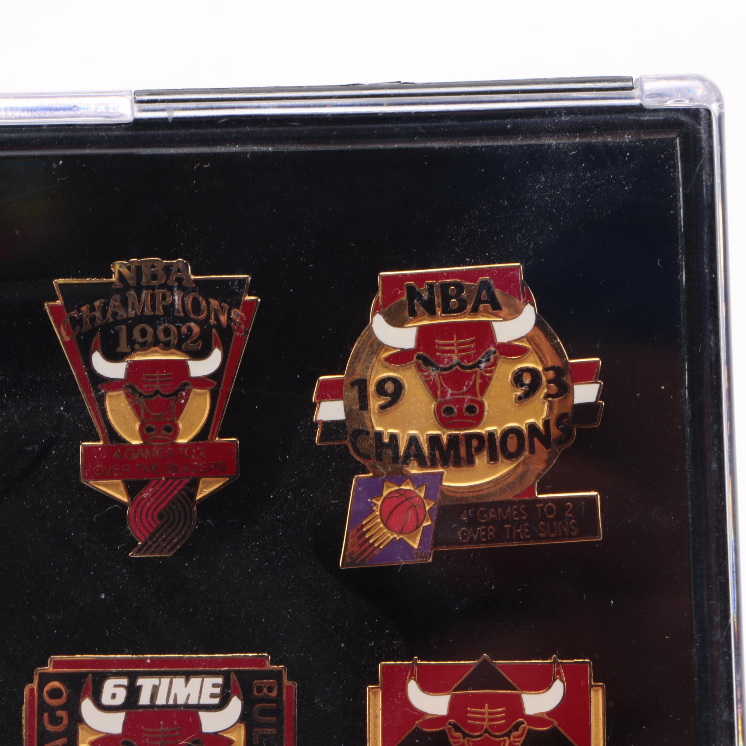 Chicago Bulls Commemorative Pin Set and Chicago Bull T-Shirts