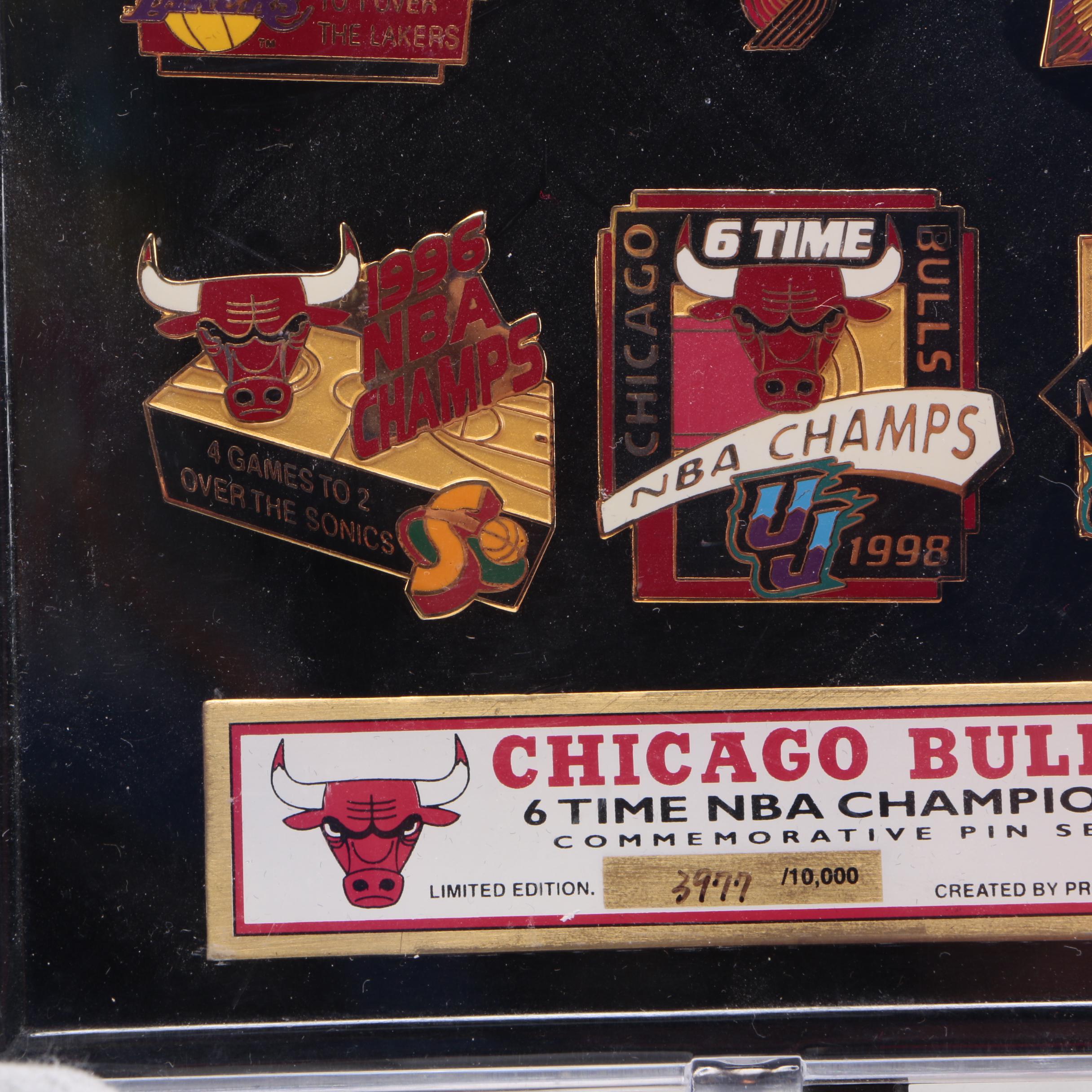 Chicago Bulls Commemorative Pin Set and Chicago Bull T-Shirts