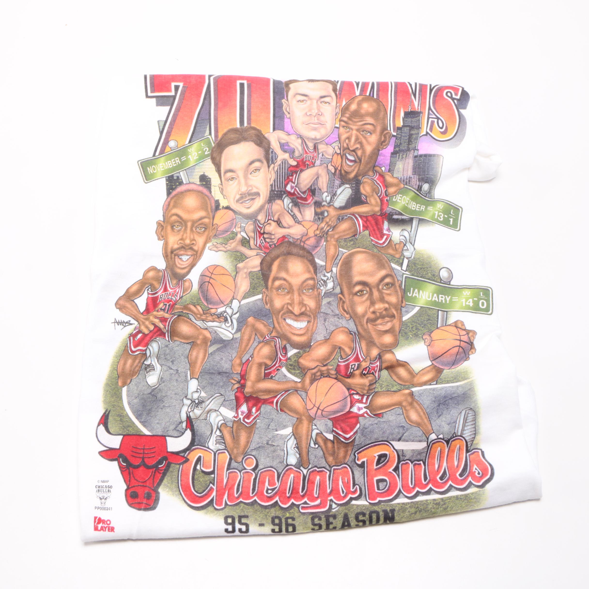 Chicago Bulls Commemorative Pin Set and Chicago Bull T-Shirts