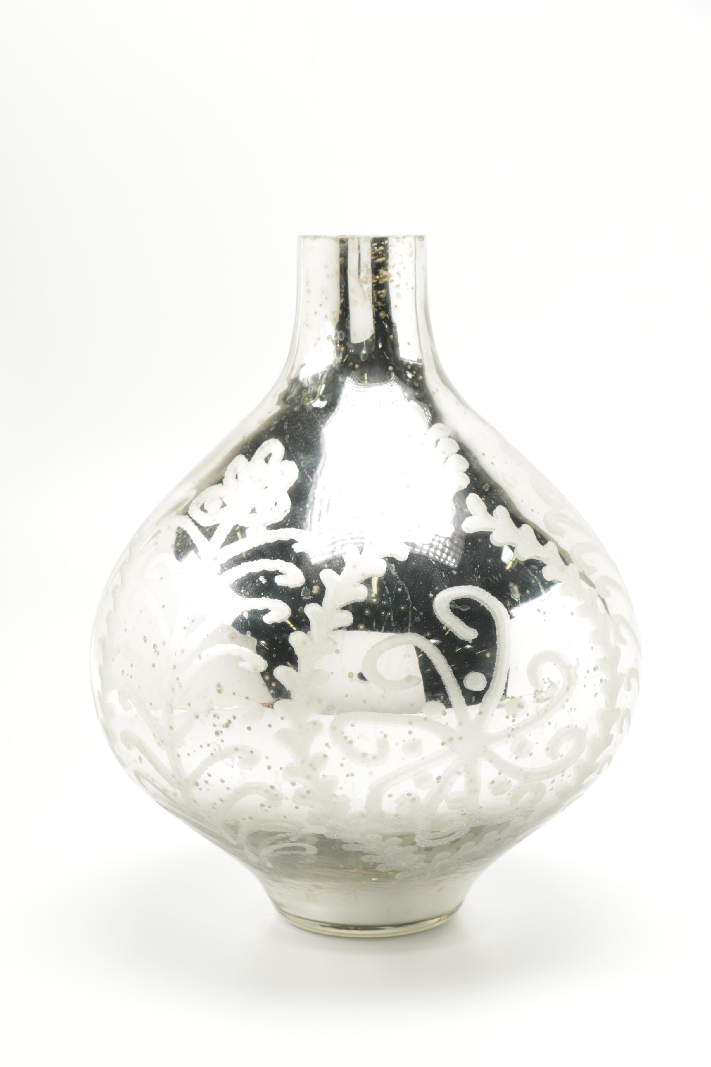 Silver Tone Vases and Candy Dish