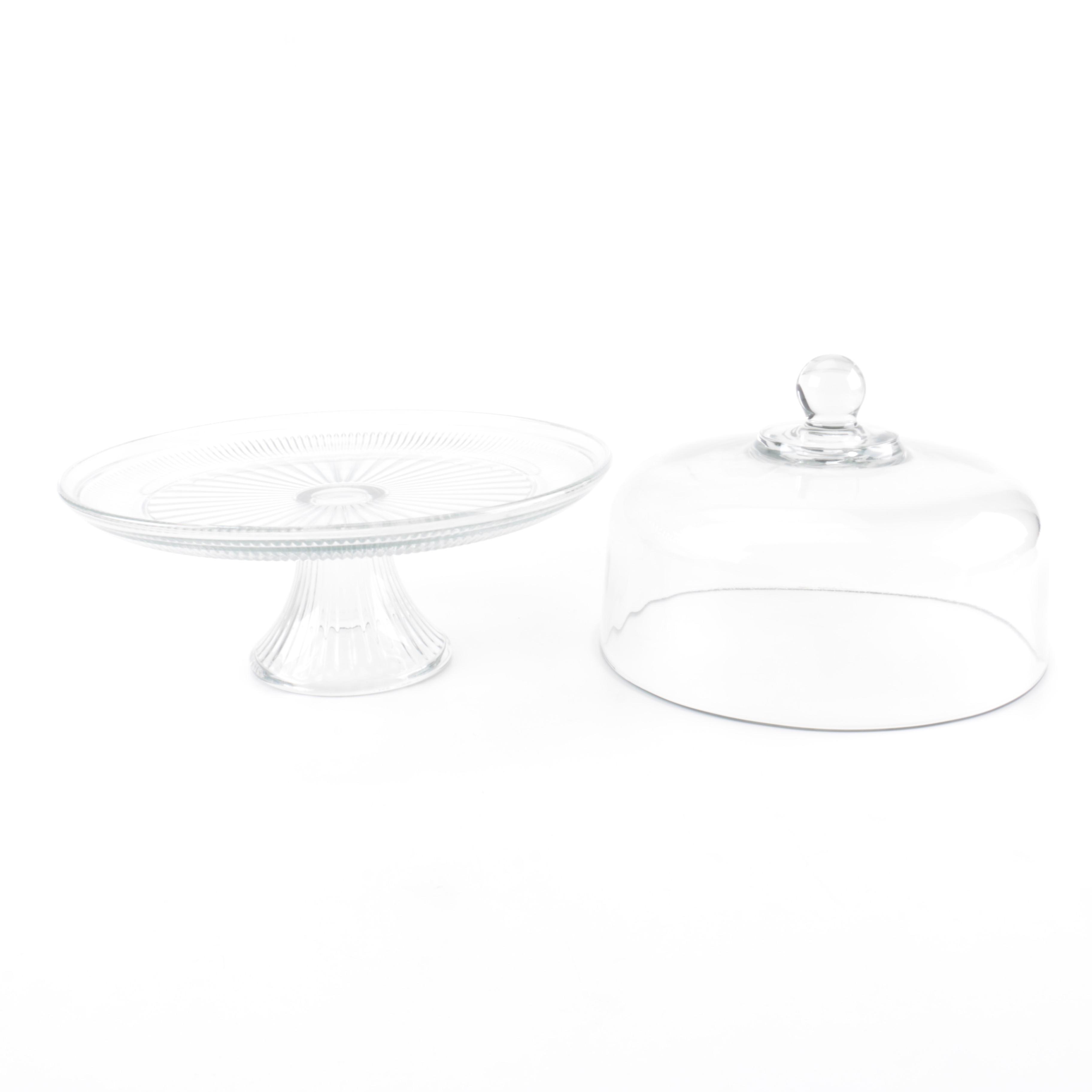 Clear Glass Cake Stand and Dome