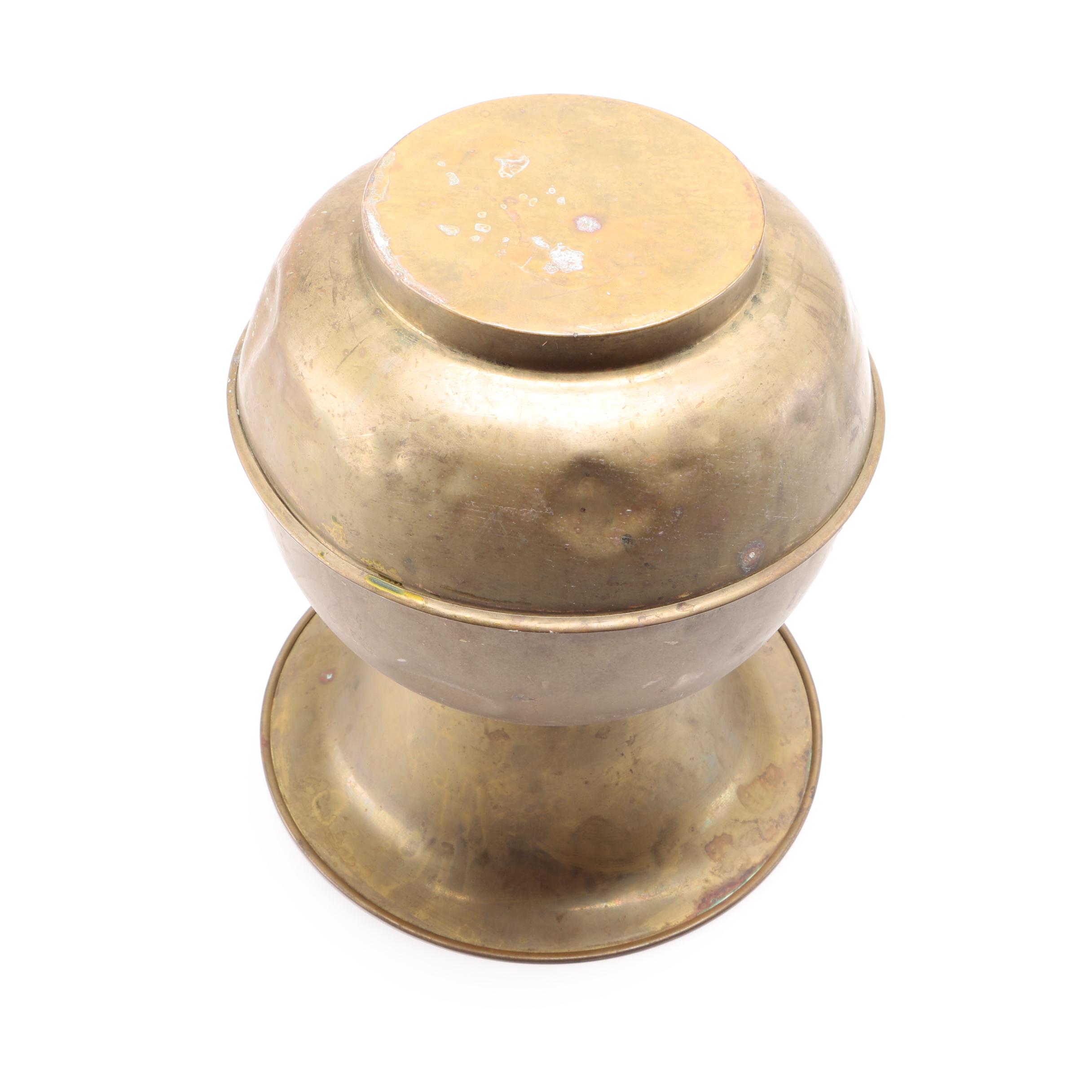 Brass "Redskin Brand - Chewing Tobacco" Spittoon