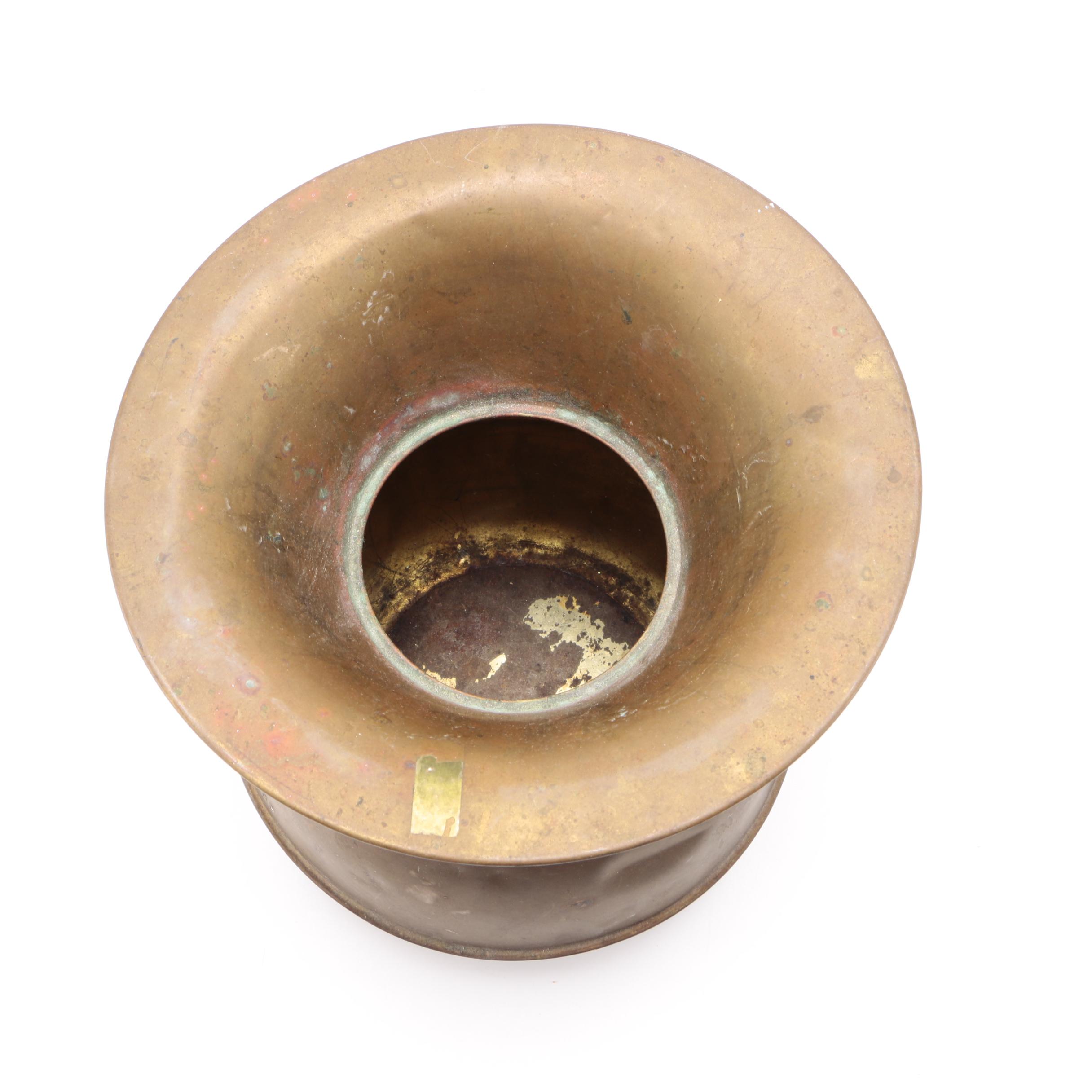 Brass "Redskin Brand - Chewing Tobacco" Spittoon