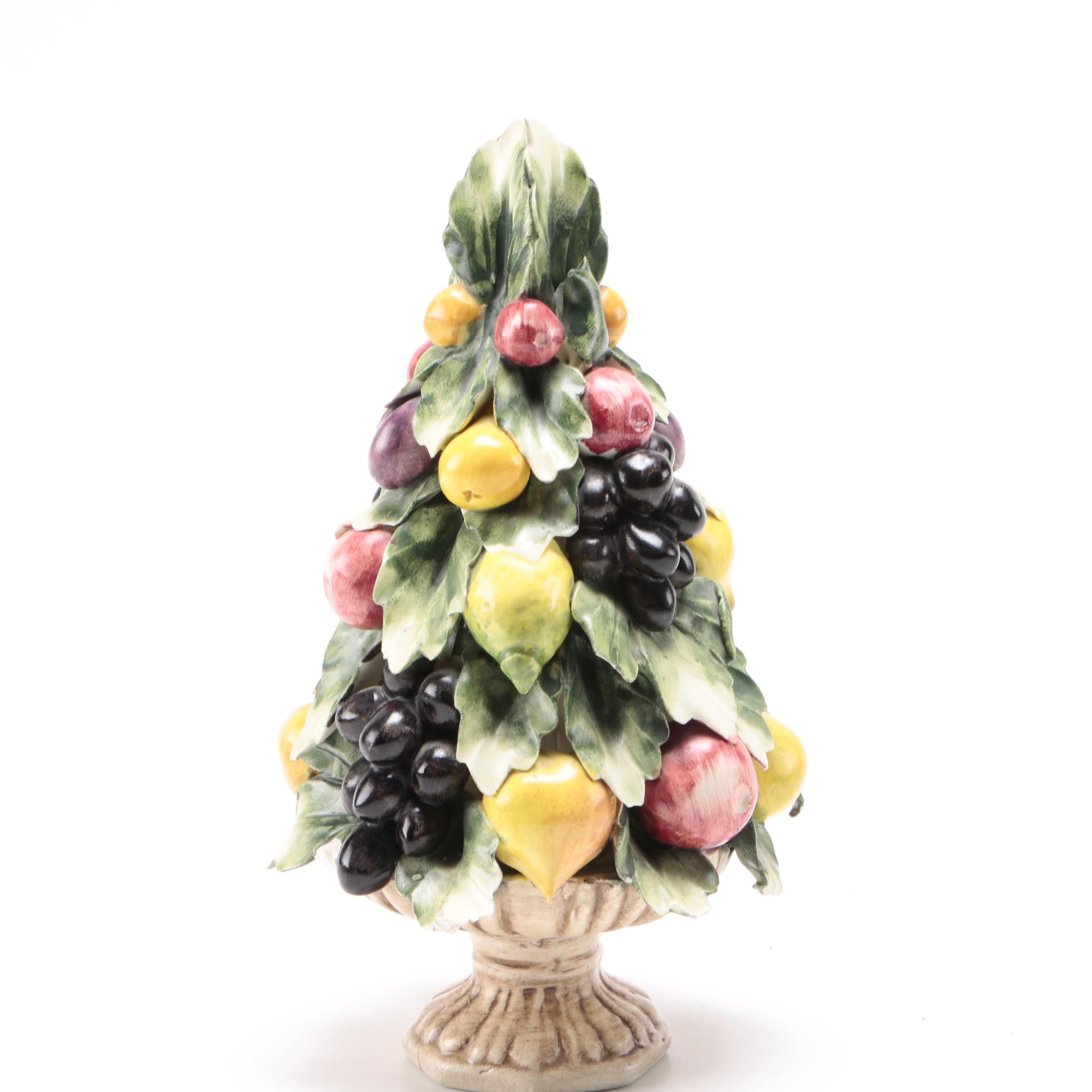 Ceramic Winter Tree in Glass Covering