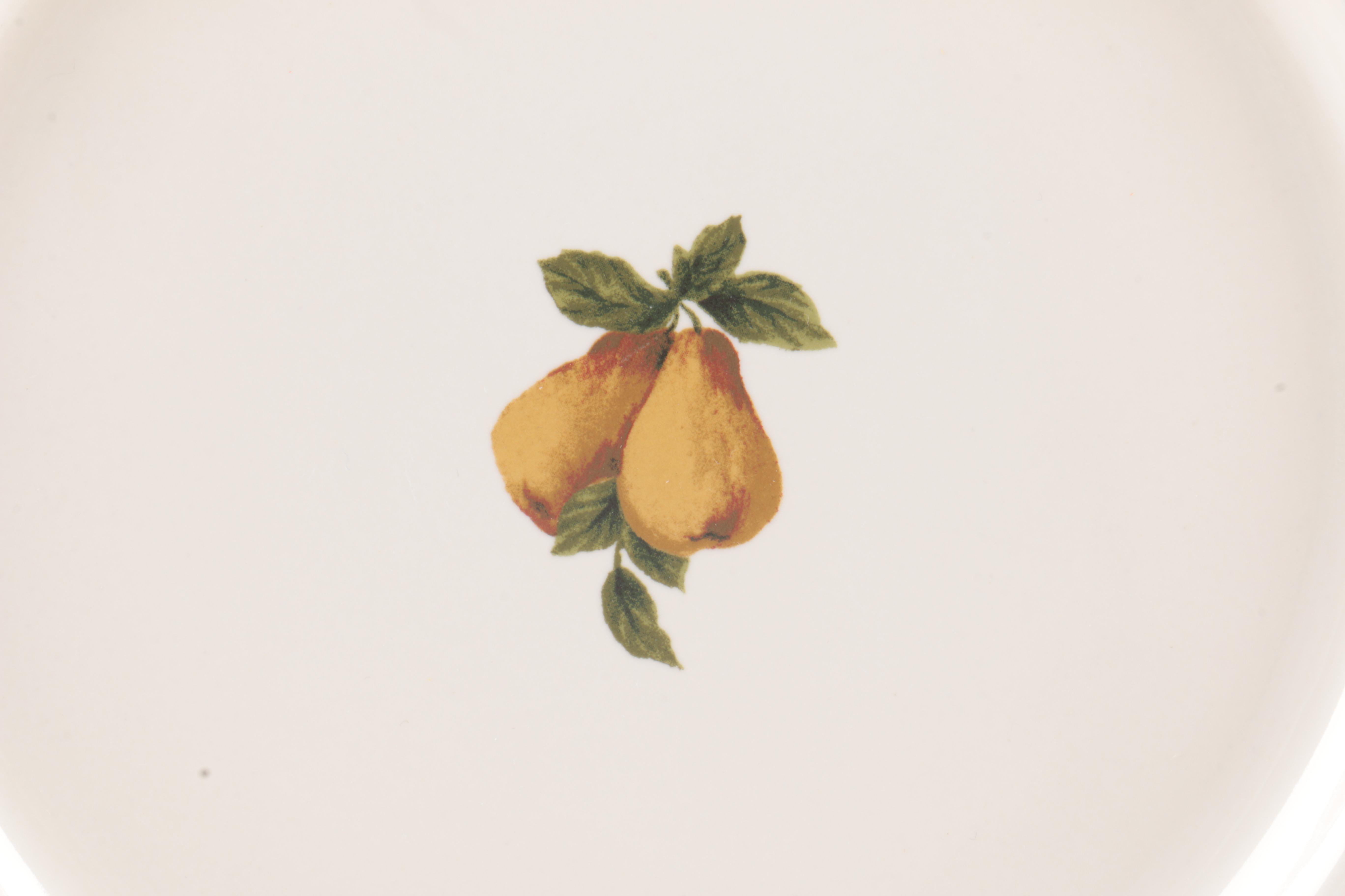 Porcelain Scalloped Fruit Motif Plates