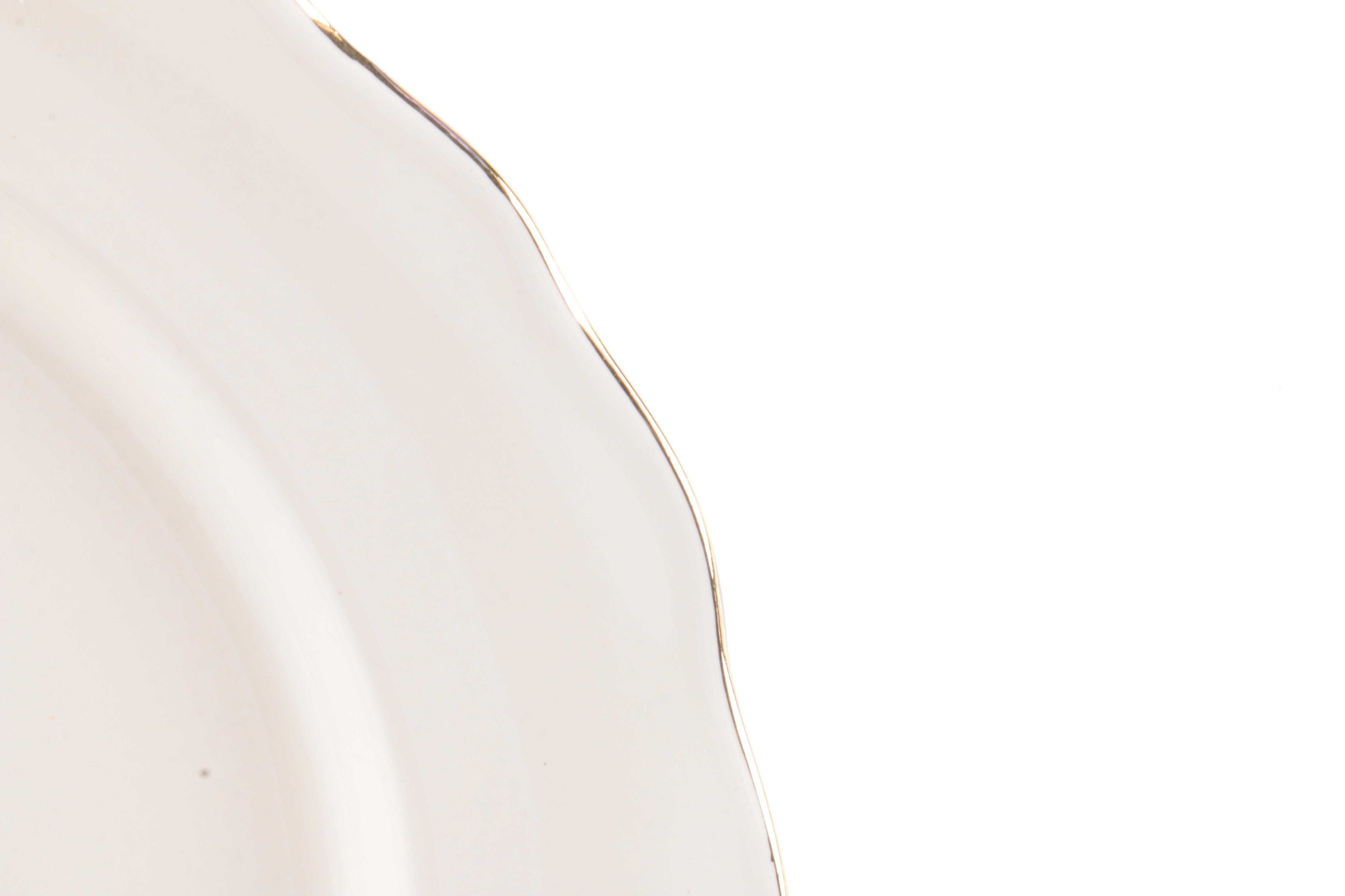 Porcelain Scalloped Fruit Motif Plates