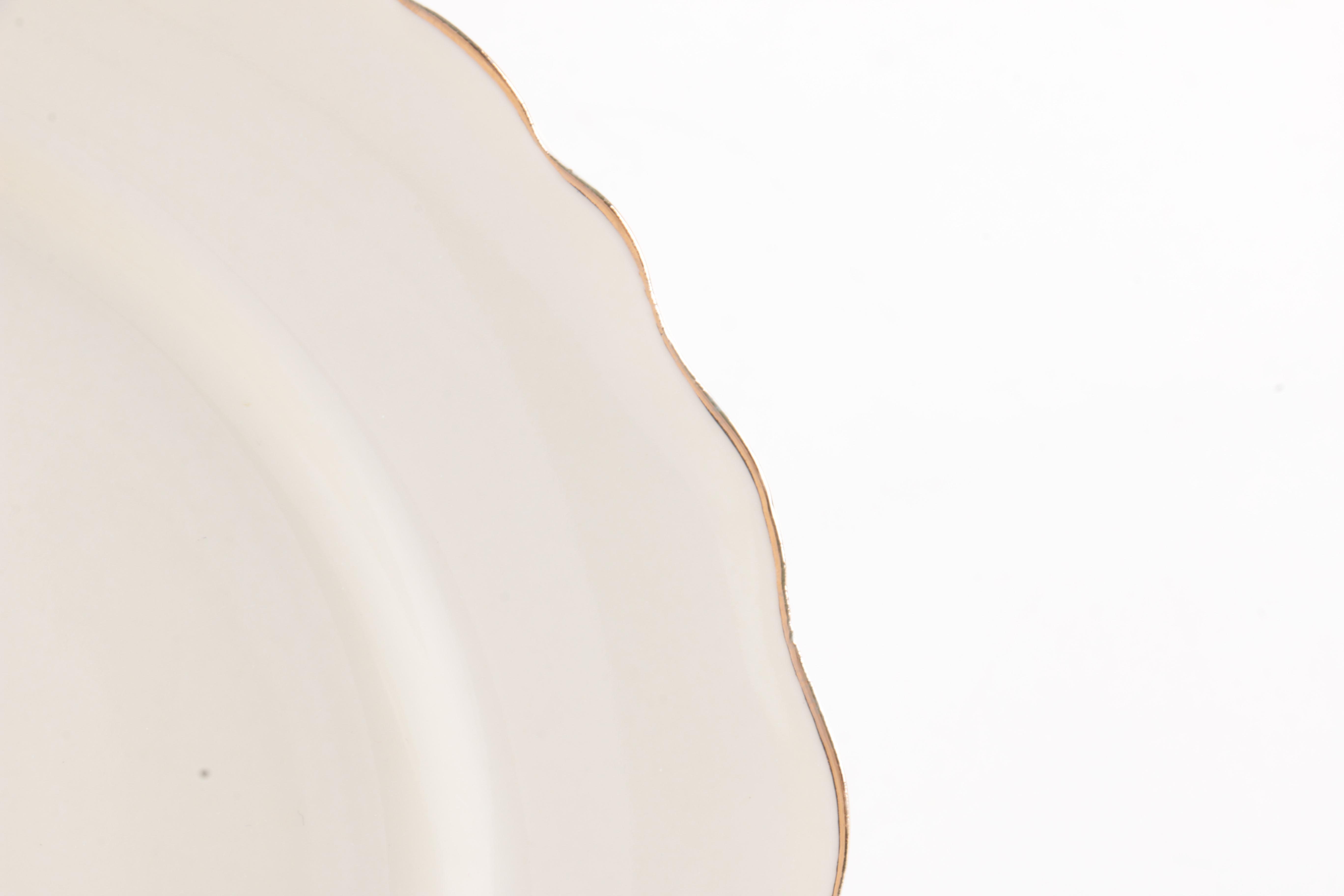 Porcelain Scalloped Fruit Motif Plates