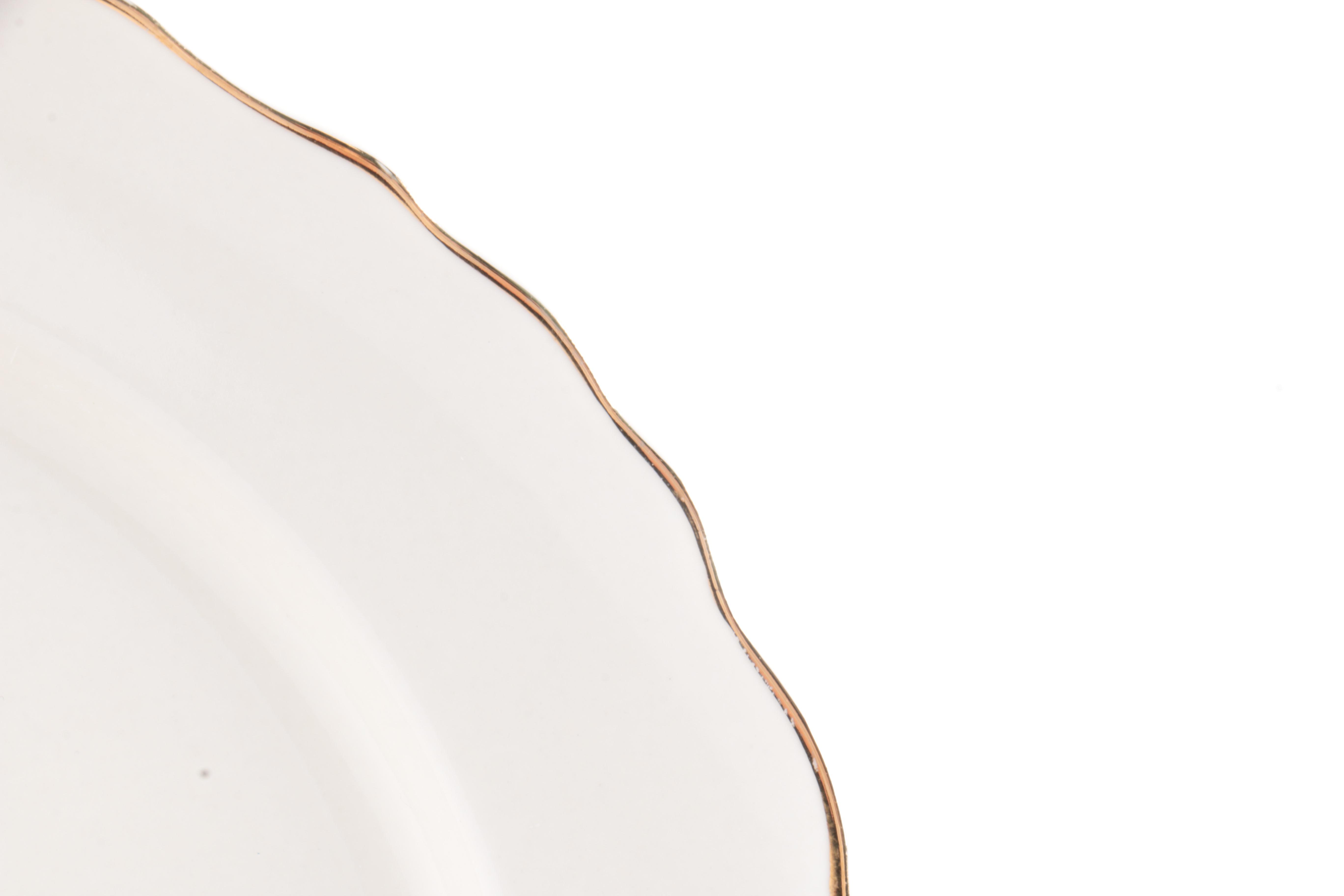 Porcelain Scalloped Fruit Motif Plates